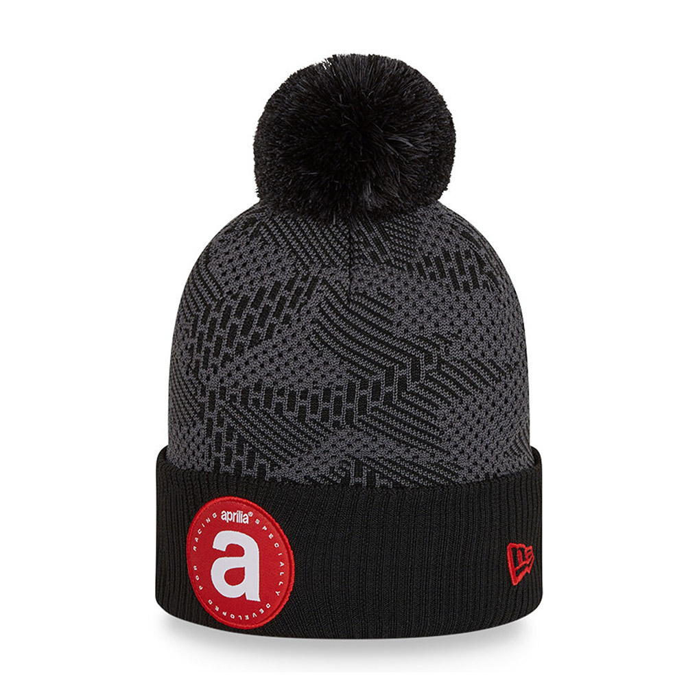 Aprilia Engineered Black Bobble Beanie Hat