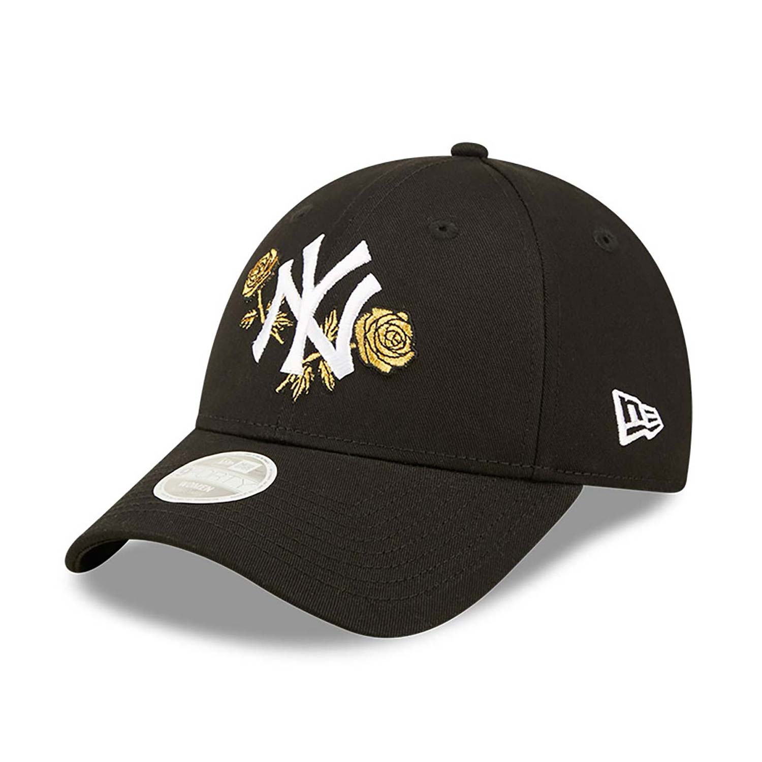 New York Yankees Womens Floral Metallic Black 9FORTY Adjustable Cap