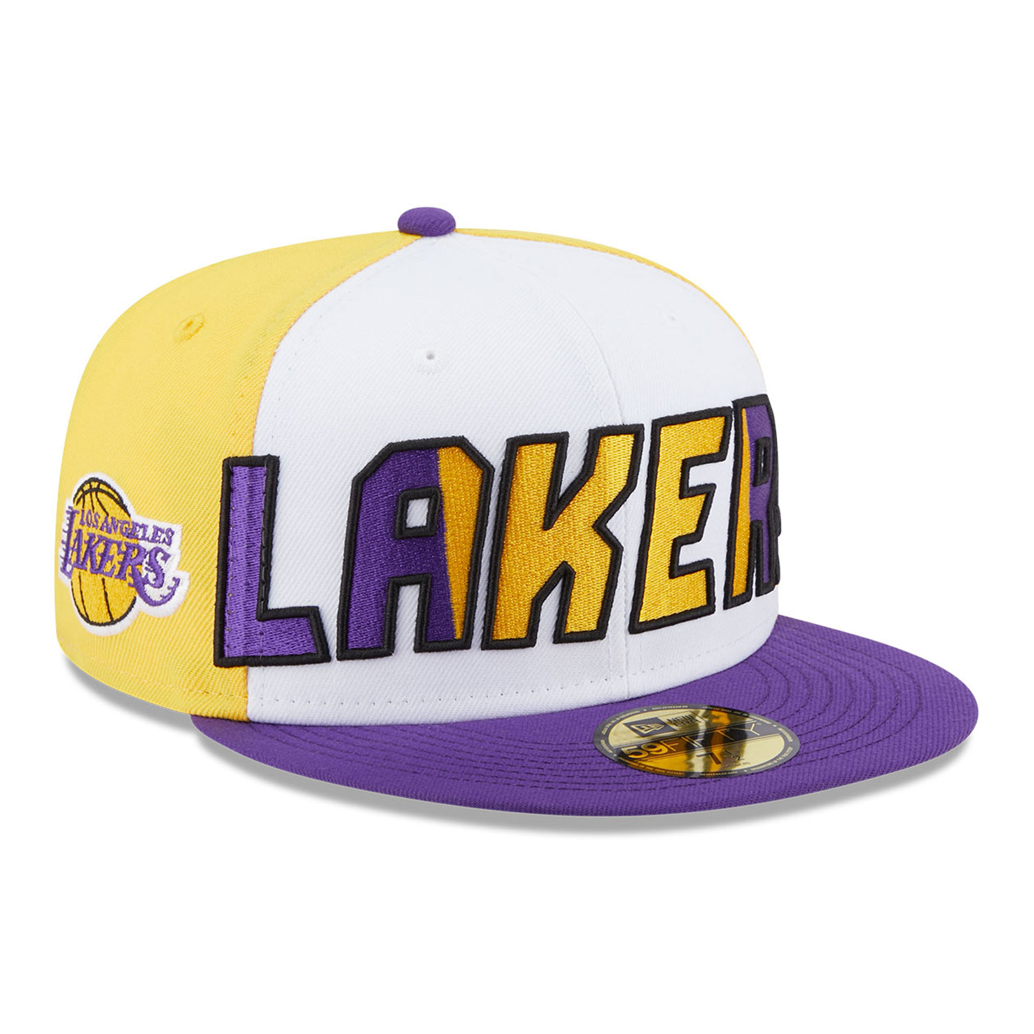 Los Angeles Lakers New Era 2022 NBA Draft 59FIFTY Fitted Hat - Cream/Purple