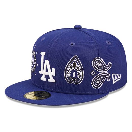 Blaue LA Dodgers MLB All Over Print Paisley 59FIFTY Fitted Cap