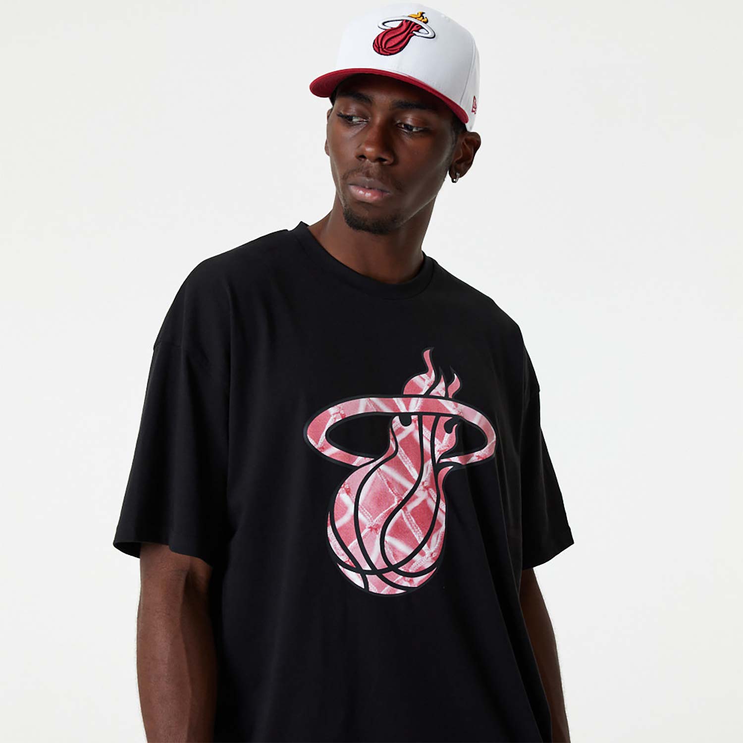 T-shirt Oversize Miami Heat NBA Infill Logo Noir