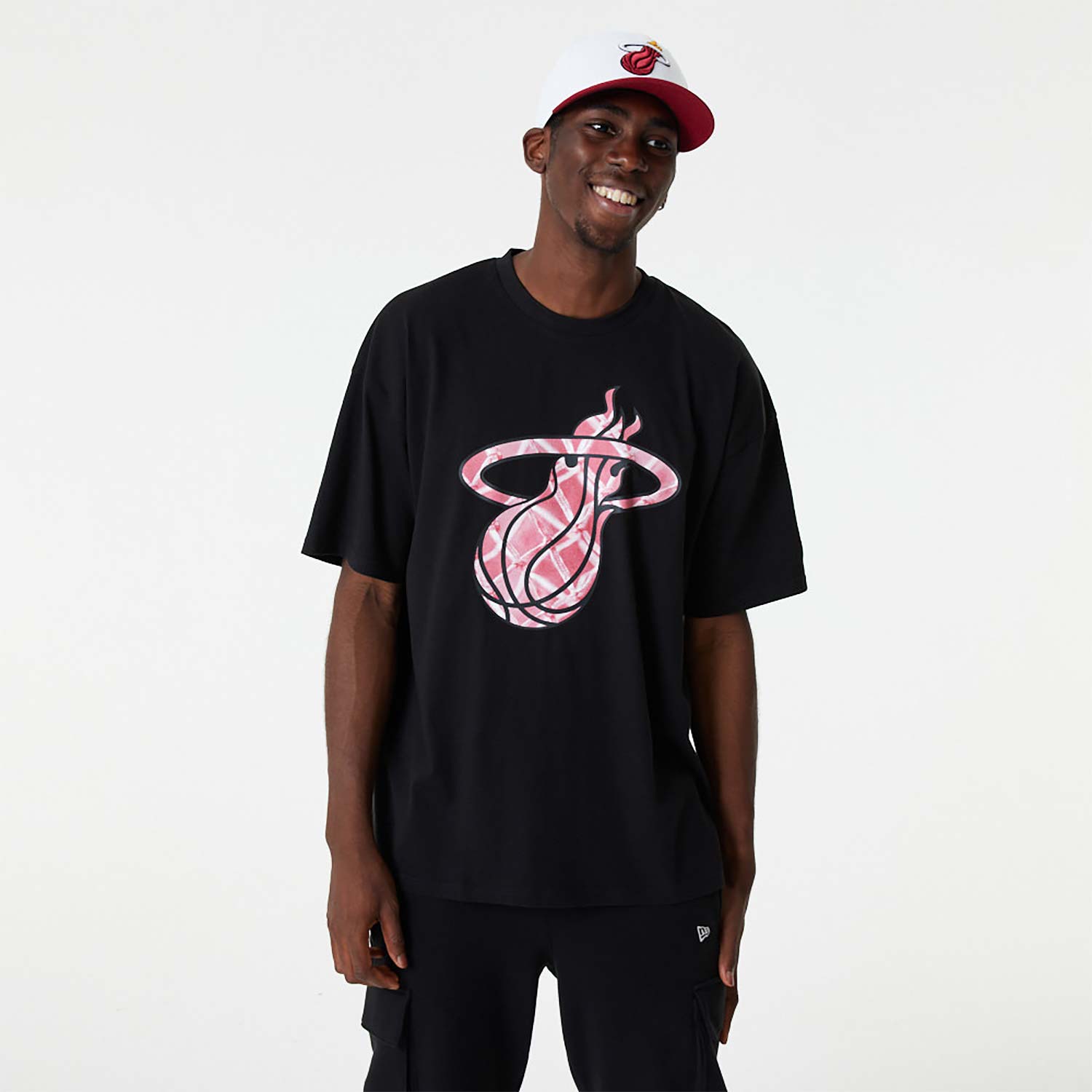 T-shirt Oversize Miami Heat NBA Infill Logo Noir