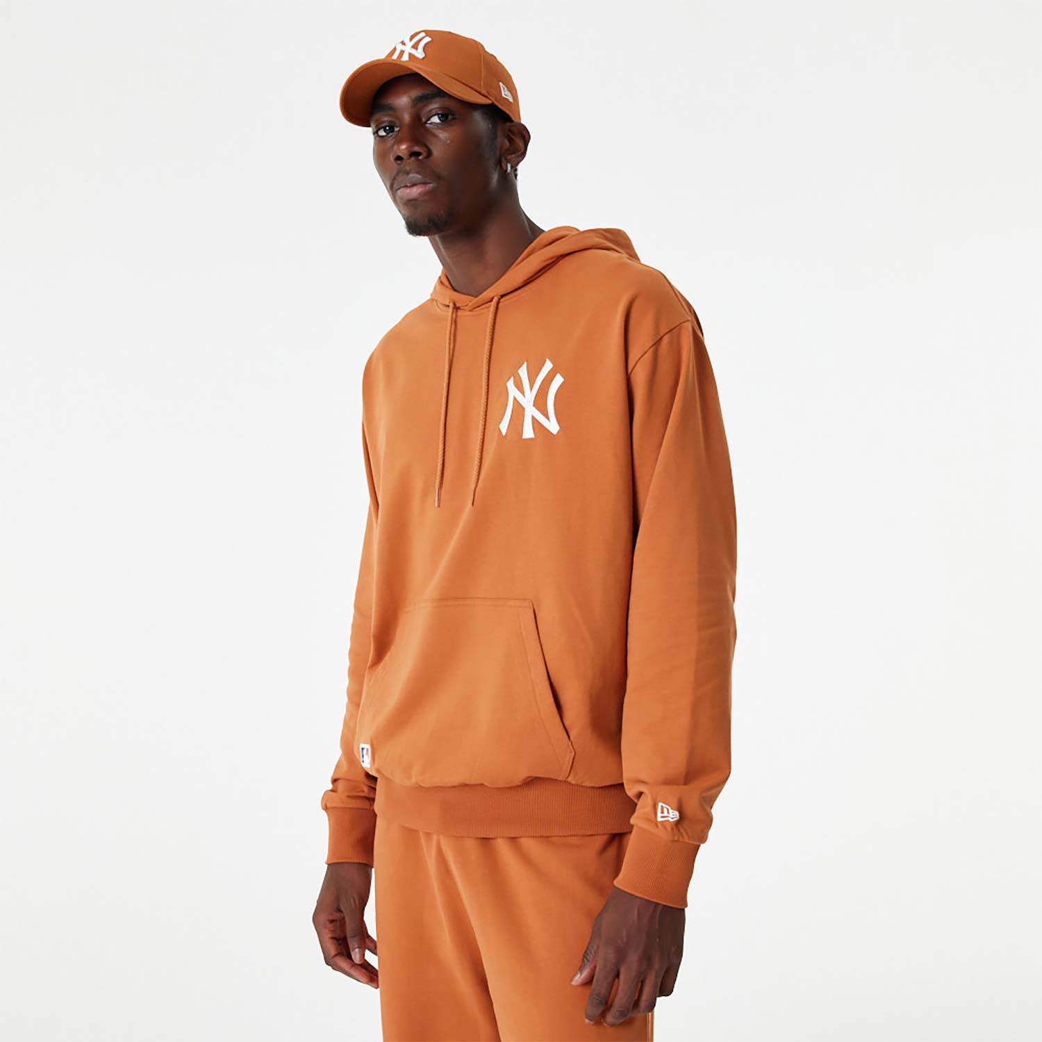 New York Yankees League Essential Orange Oversized Pullover Hoodie