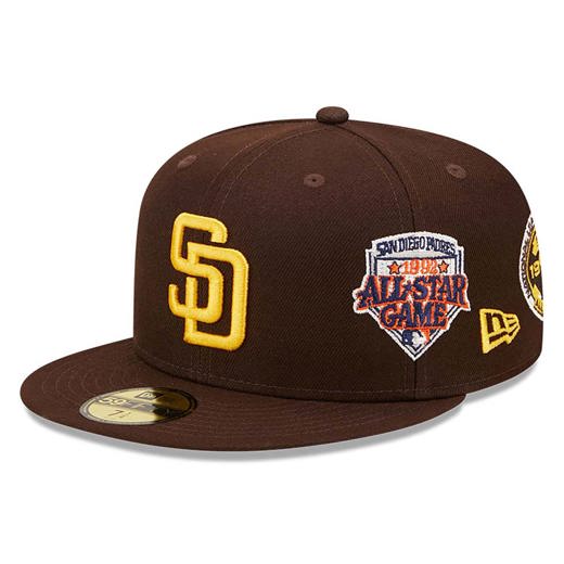 Braune San Diego Padres Cooperstown Multi Patch 59FIFTY Fitted Cap