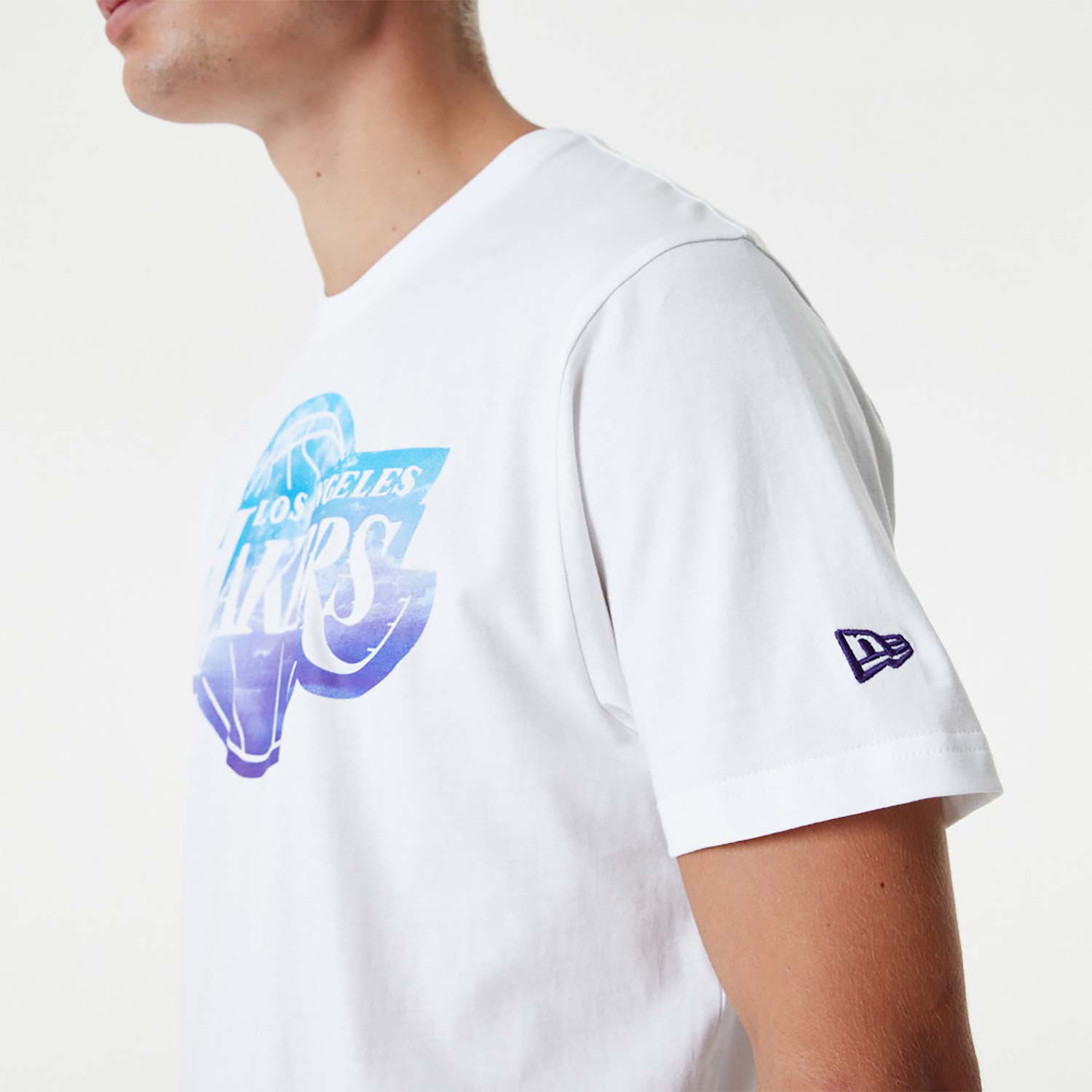 LA Lakers NBA Sky Print White T-Shirt