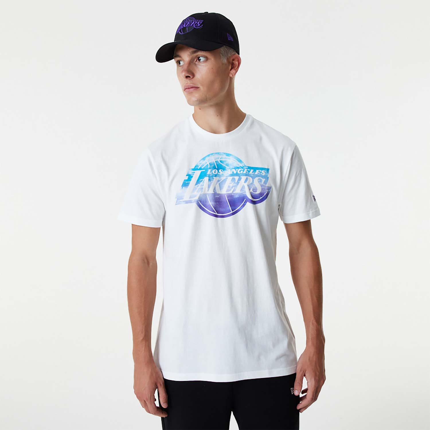 LA Lakers NBA Sky Print White T-Shirt