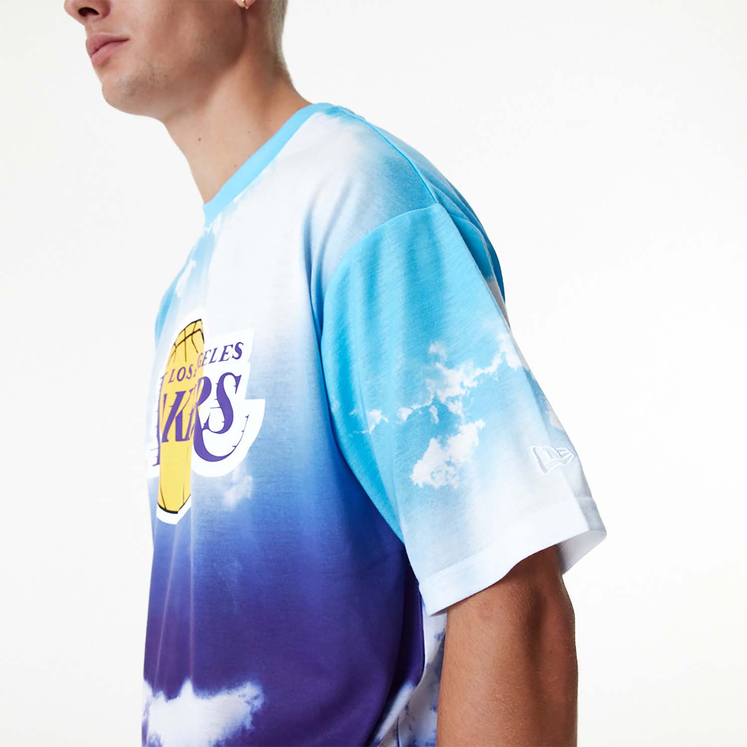 LA Lakers NBA Sky All Over Print Blue Oversized T-Shirt