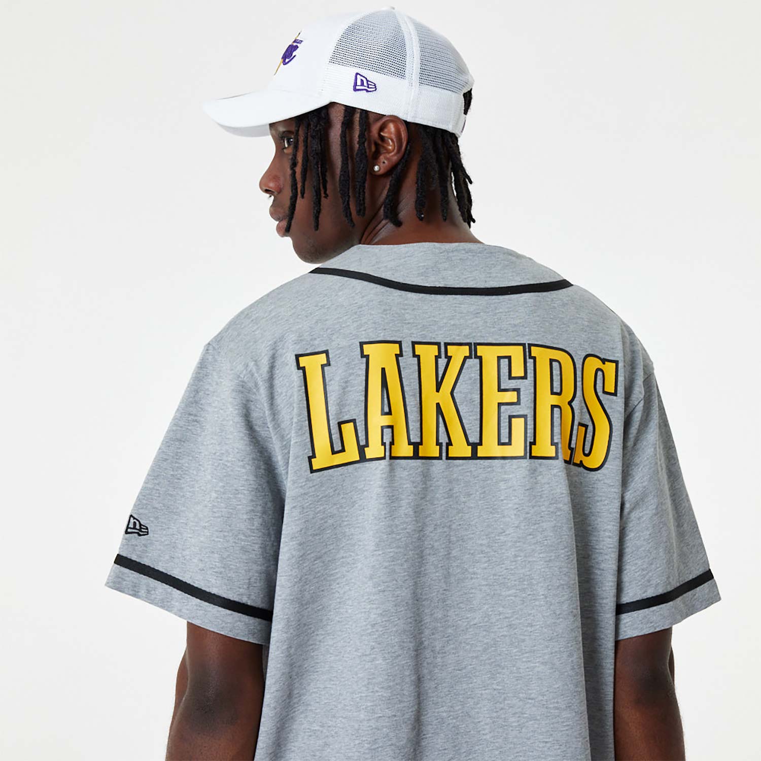 Graues LA Lakers NBA Baseball Jersey T-Shirt