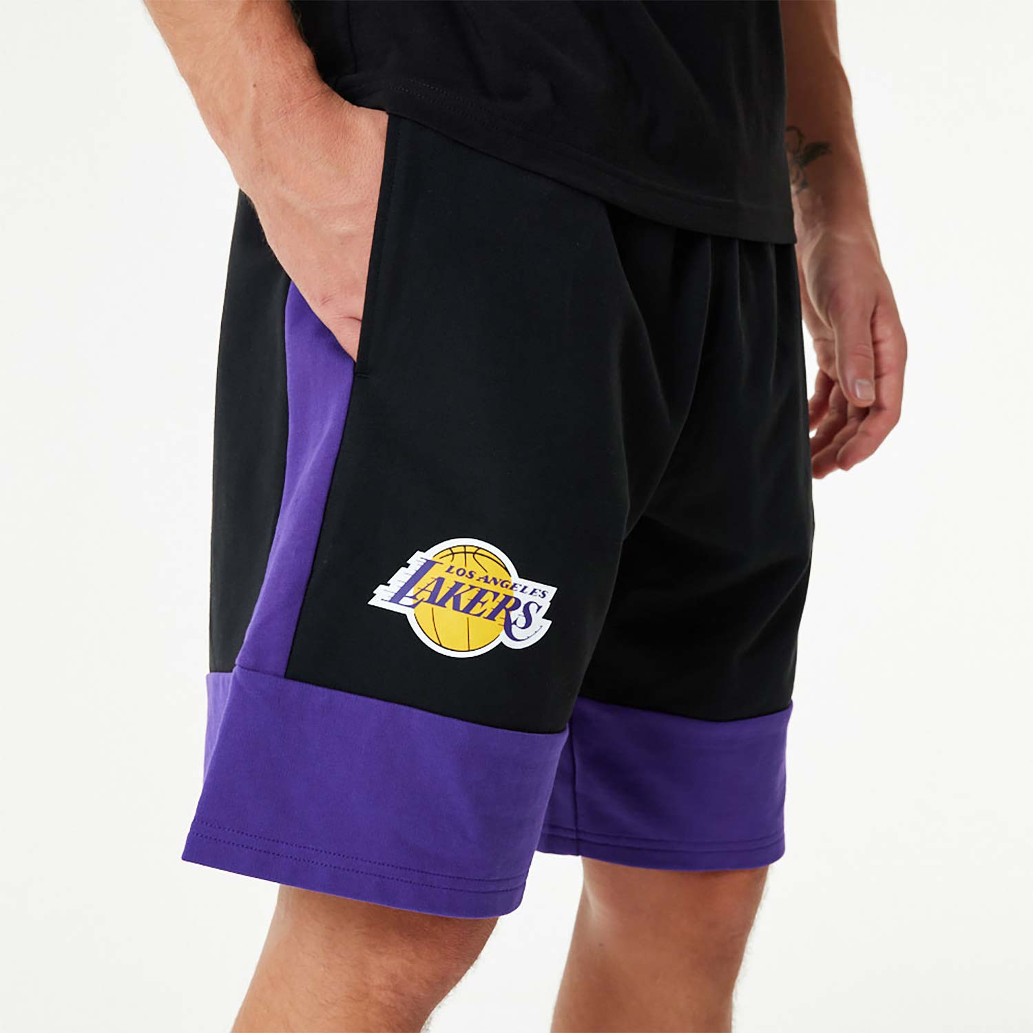 black lakers basketball shorts