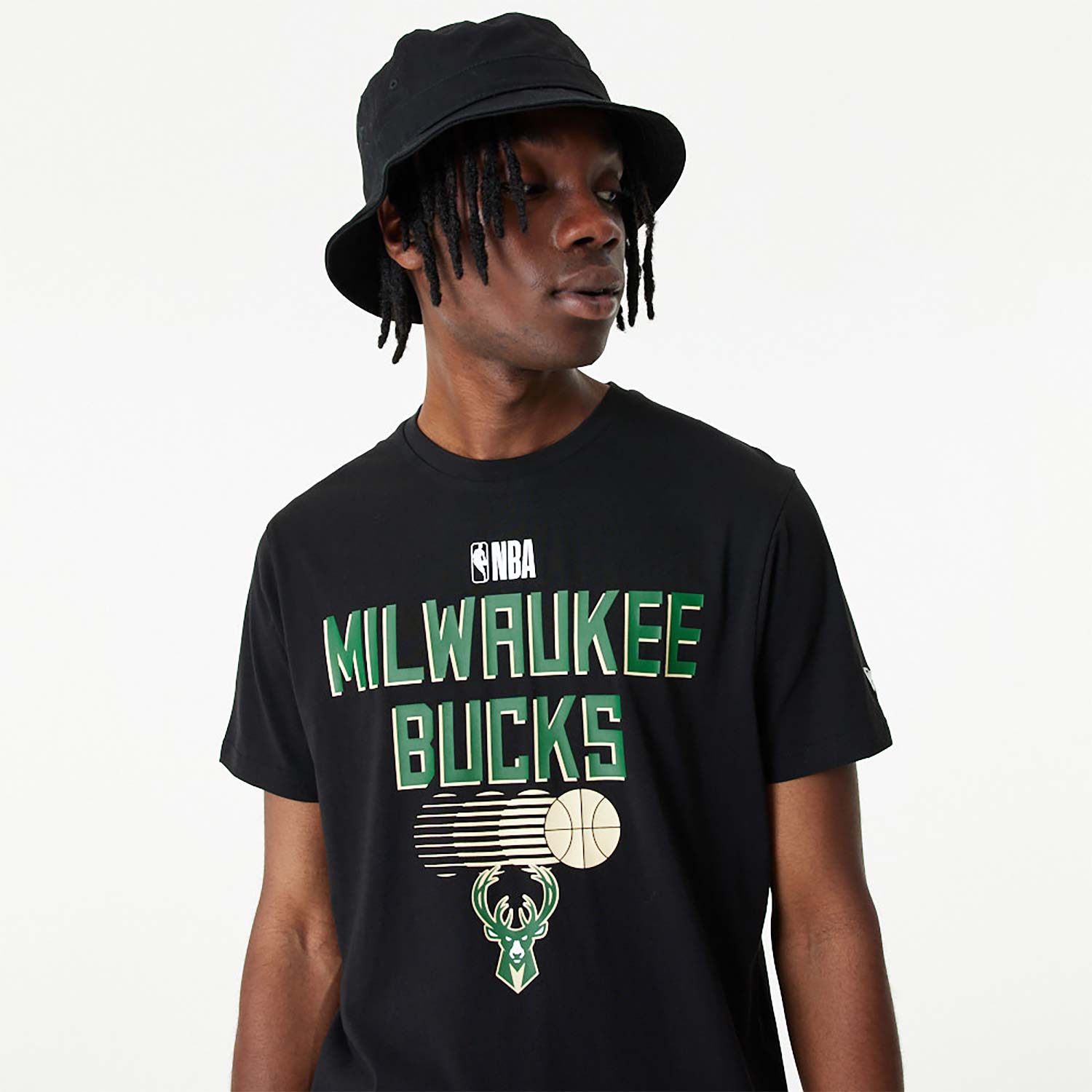 Milwaukee Bucks NBA Team Graphic Black T-Shirt