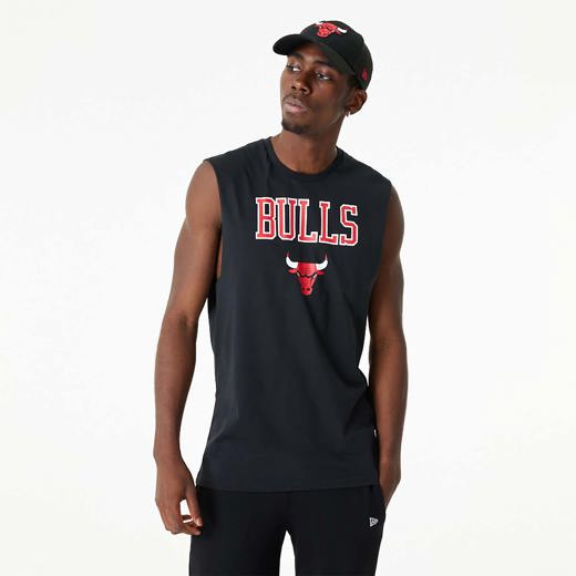 Schwarzes Chicago Bulls NBA Team Logo Tank Top