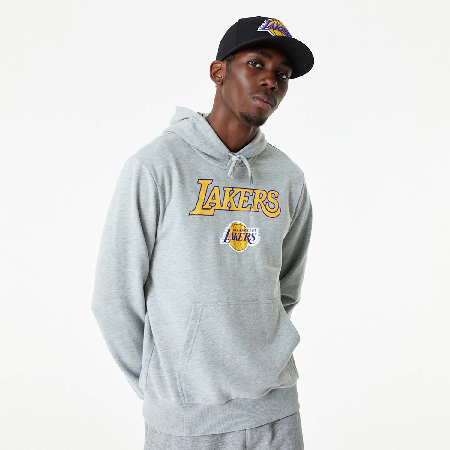 LA Lakers NBA Team Logo Grey Pullover Hoodie