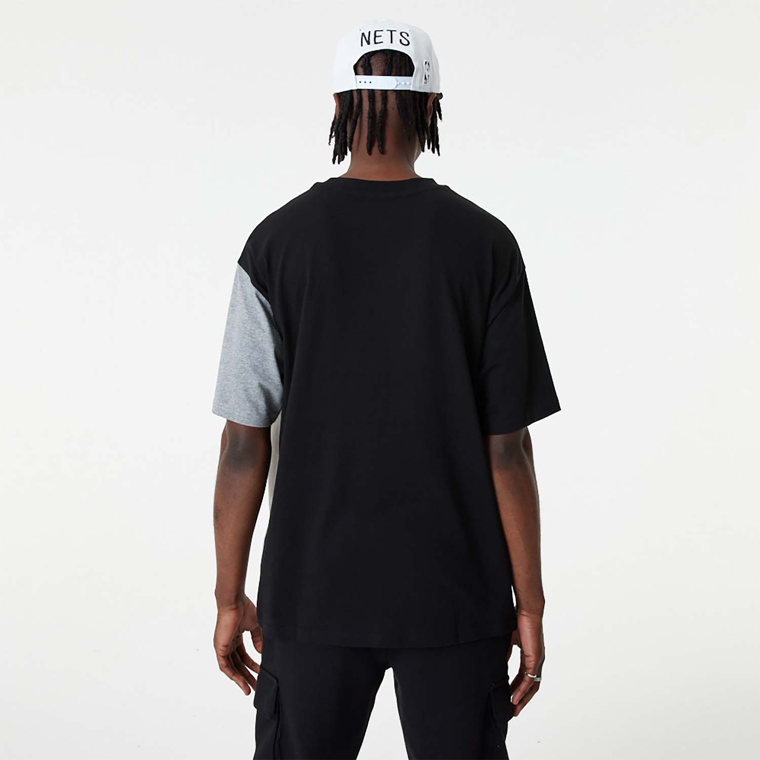 Brooklyn Nets NBA Cut And Sew Black Oversized T-Shirt