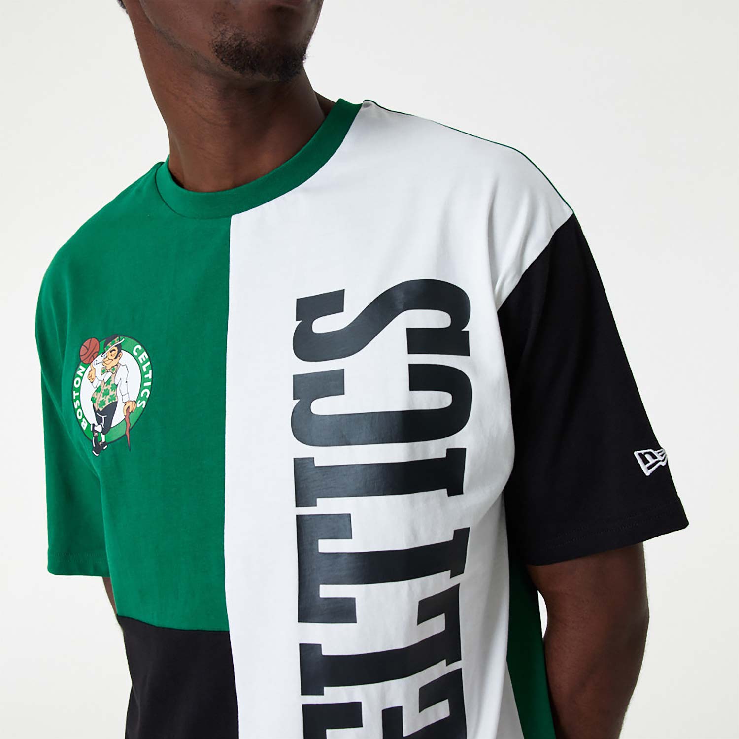 Boston Celtics NBA Cut And Sew Green Oversized T-Shirt