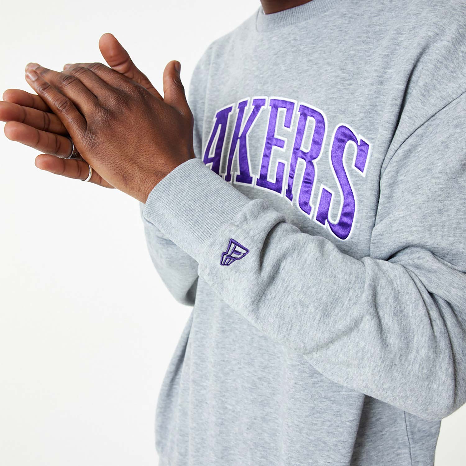 LA Lakers NBA Applique Grey Crew Neck Sweatshirt