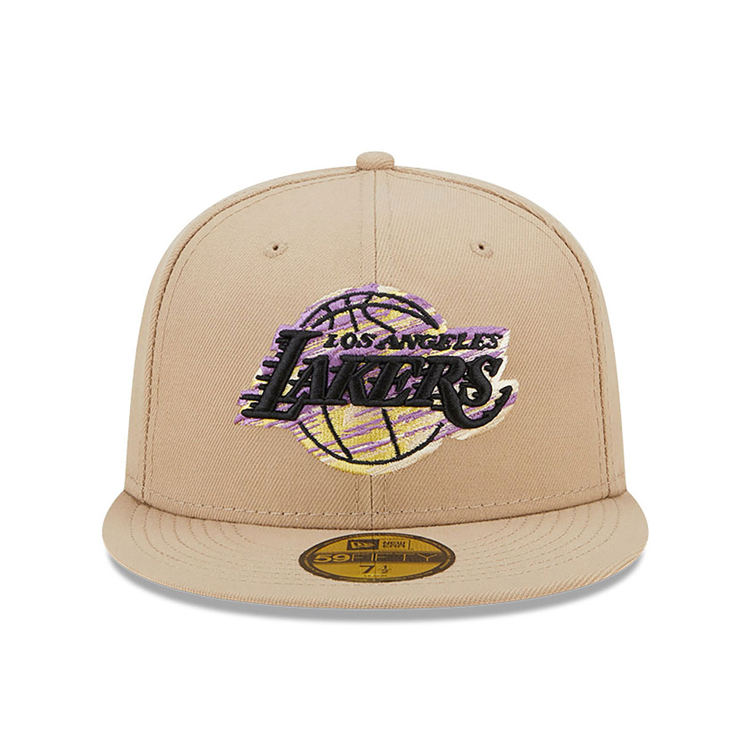 Beige LA Lakers Team Neon 59FIFTY Fitted Cap