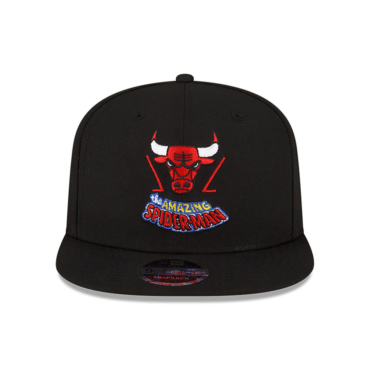 Chicago Bulls NBA x Marvel Spider-Man Black 9FIFTY Snapback Cap