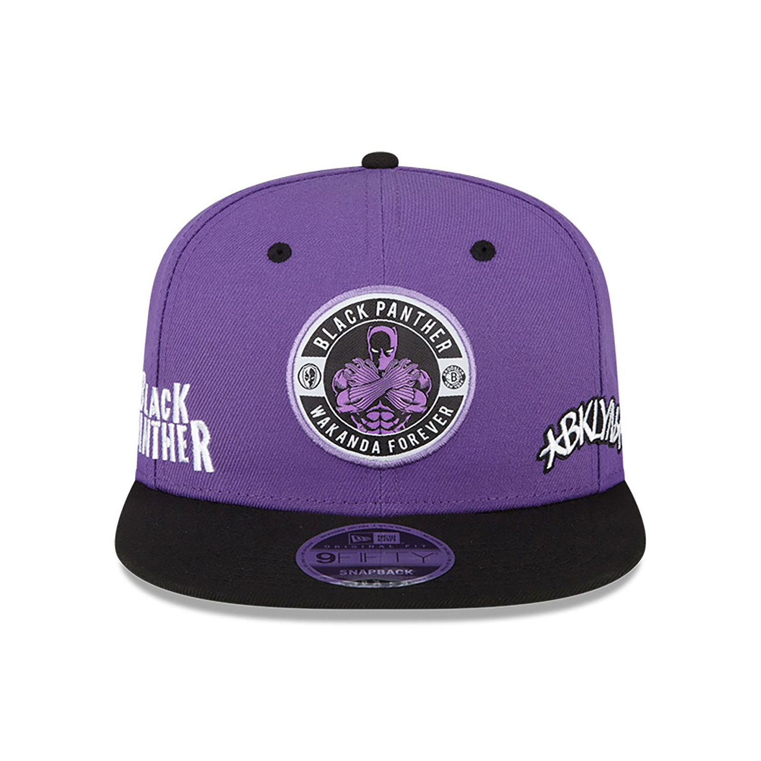 Casquette 9FIFTY Snapback Brooklyn Nets NBA Marvel Black Panther violette