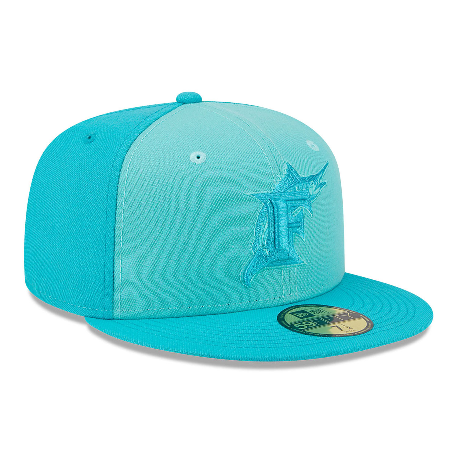 Miami Marlins Tri Tone Team  Blue 59FIFTY Fitted Cap