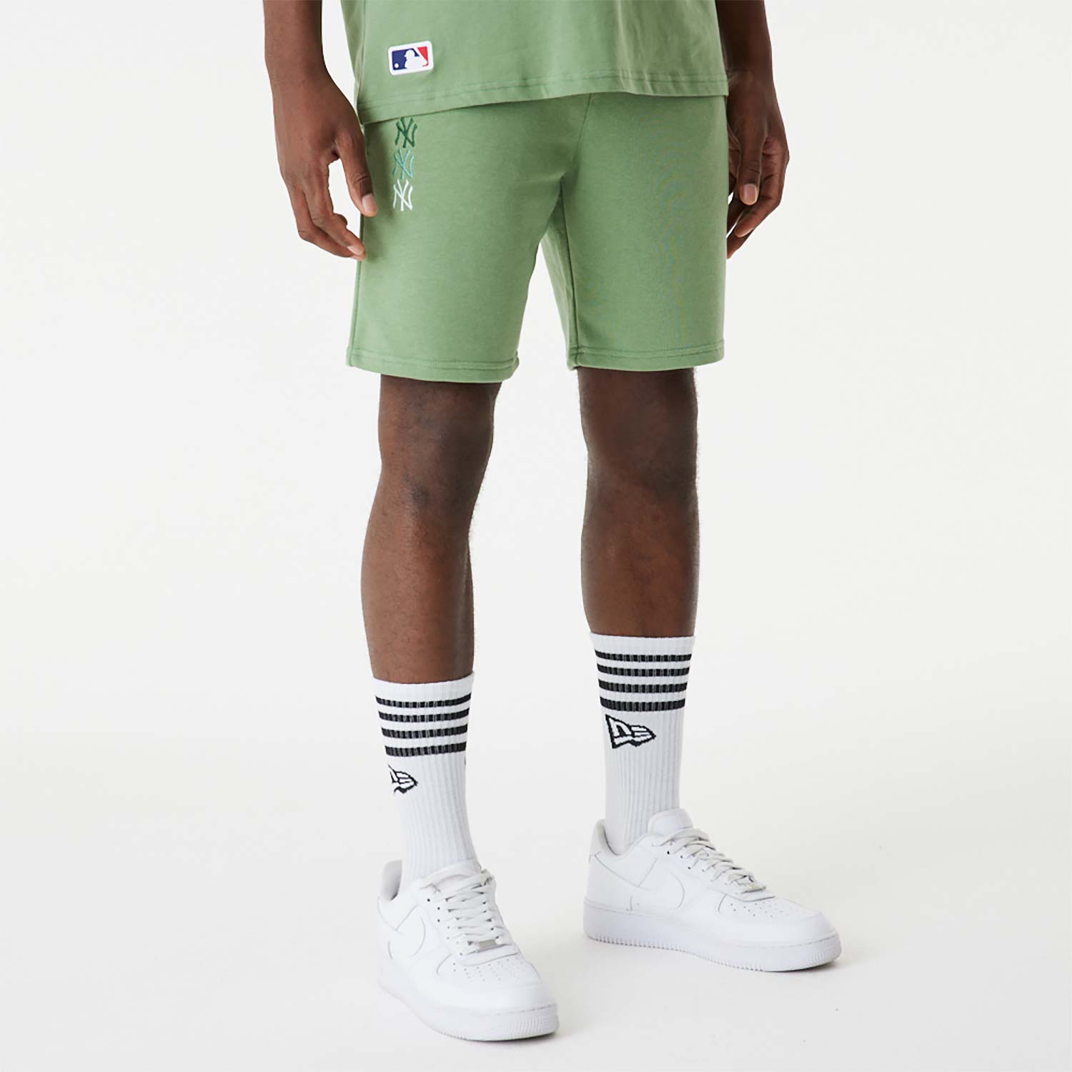 New York Yankees MLB Stacked Logo Green Shorts