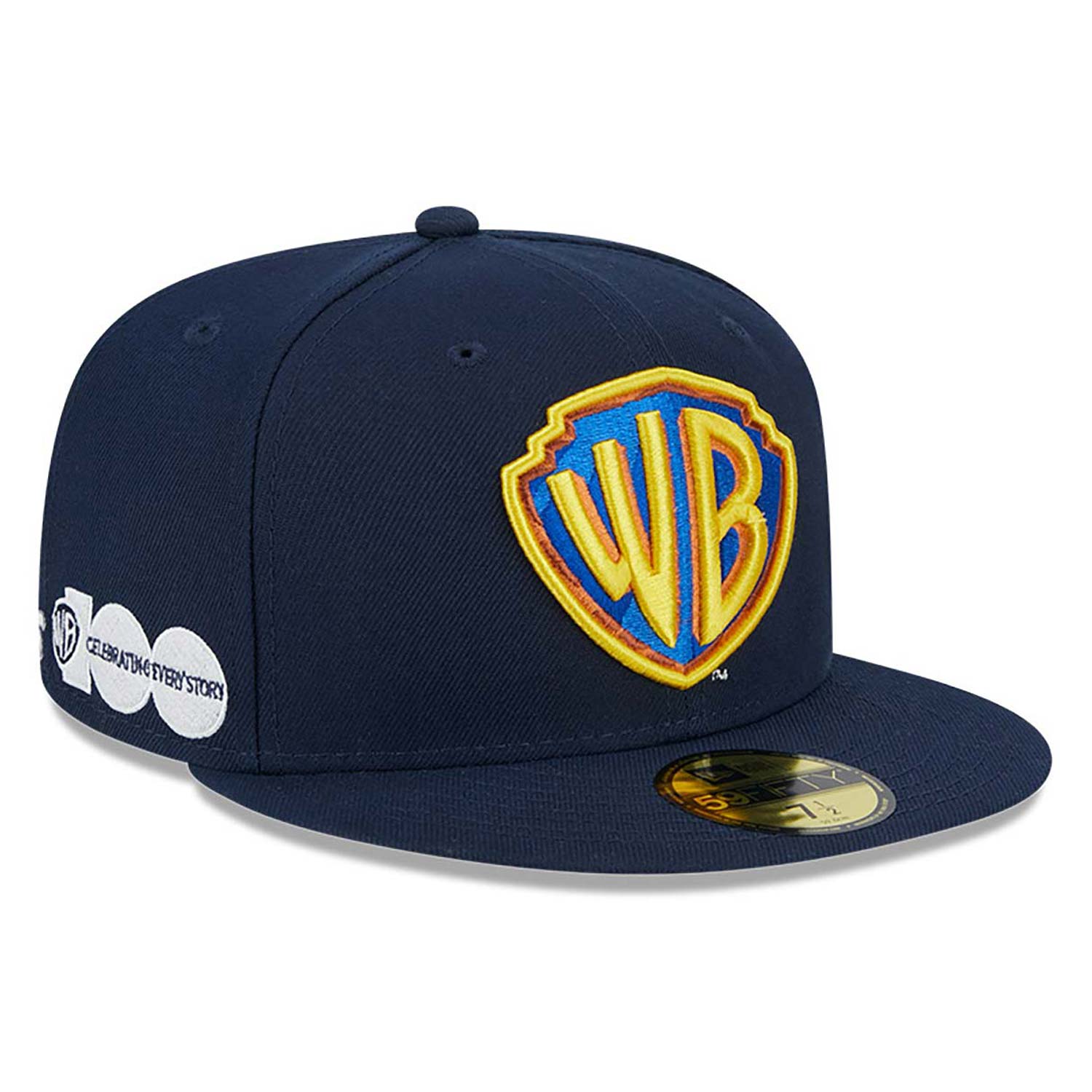 Warner Brothers Retro Shield Logo 100th Looney Tunes Mashups Blue 59FIFTY Fitted Cap