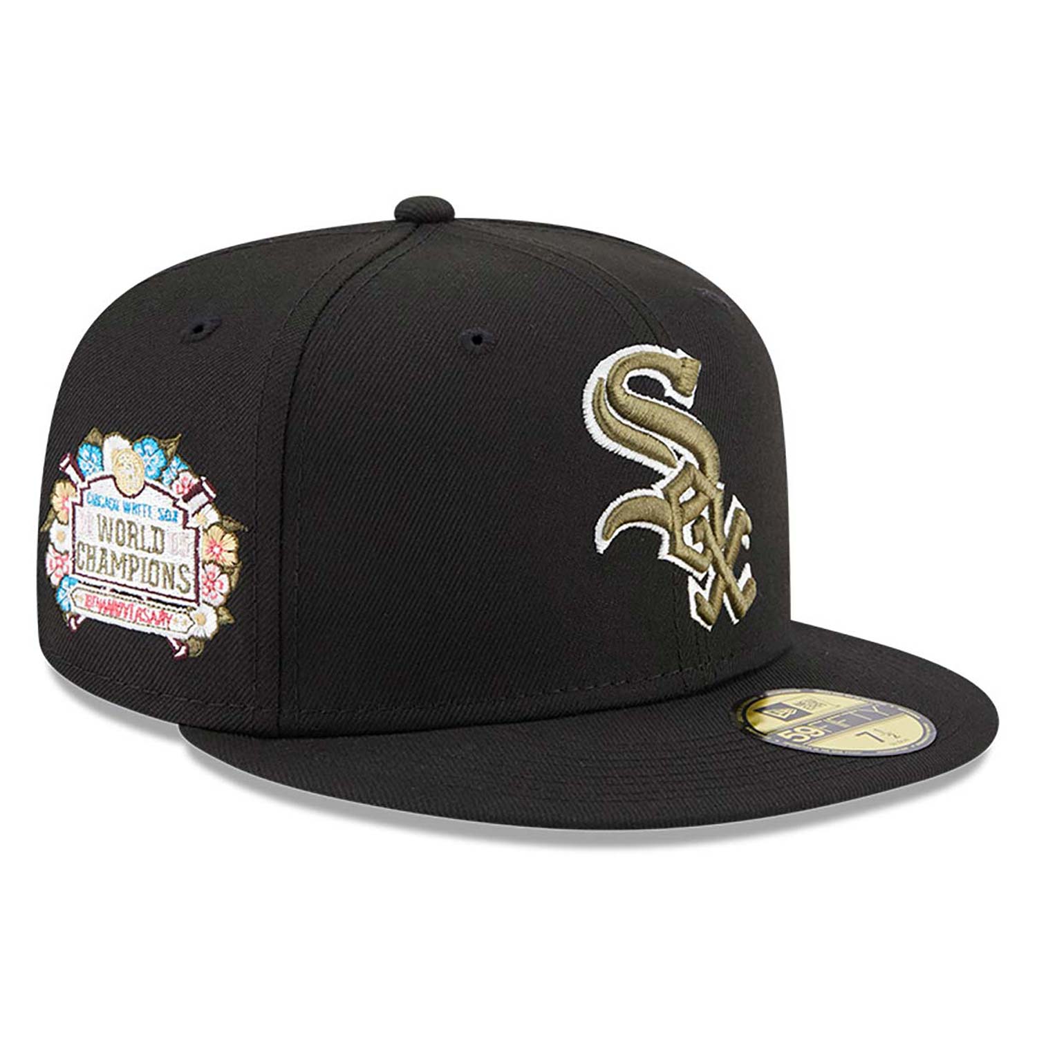Chicago White Sox MLB Floral Patch Black 59FIFTY Fitted Cap