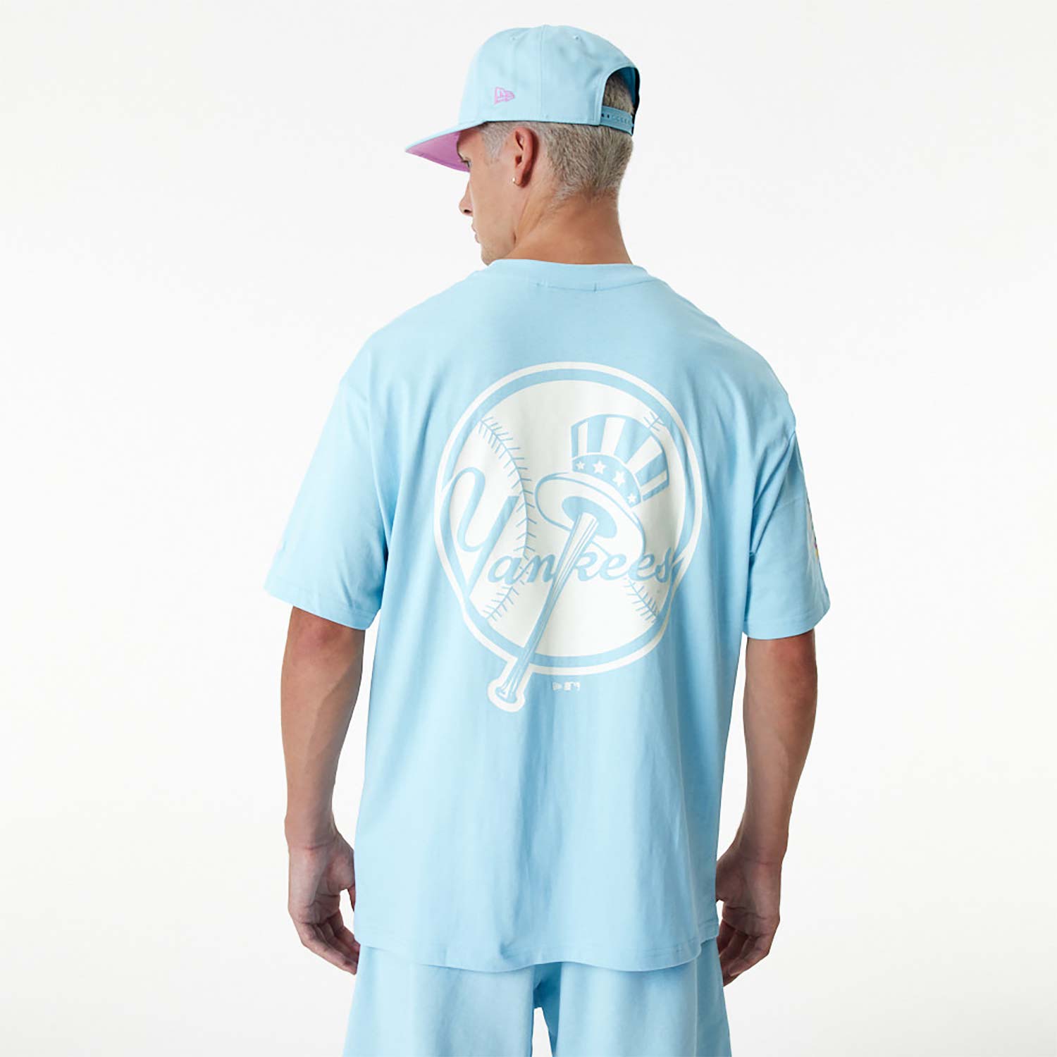 New York Yankees MLB Pastel Blue Oversized T-Shirt