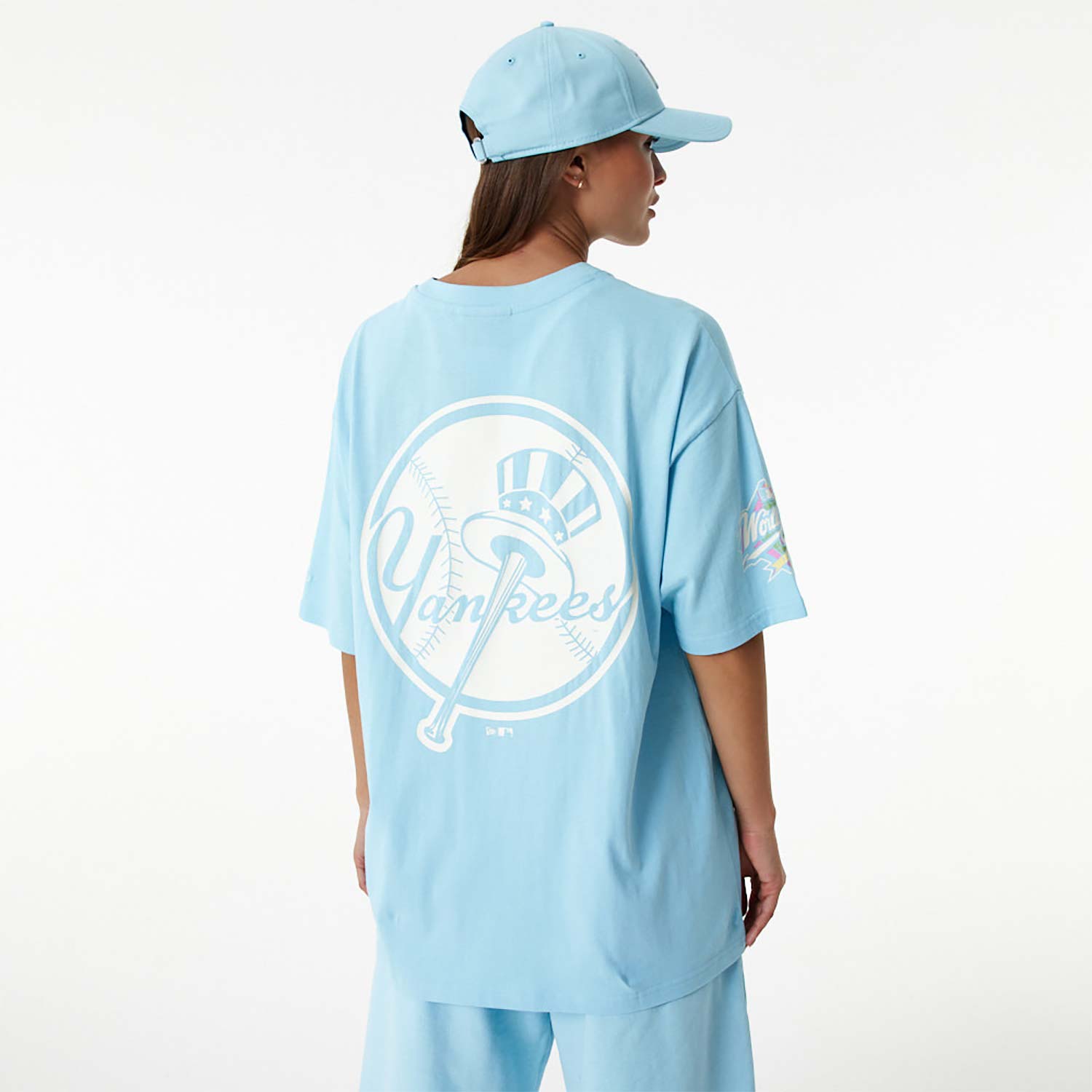 New York Yankees MLB Pastel Blue Oversized T-Shirt
