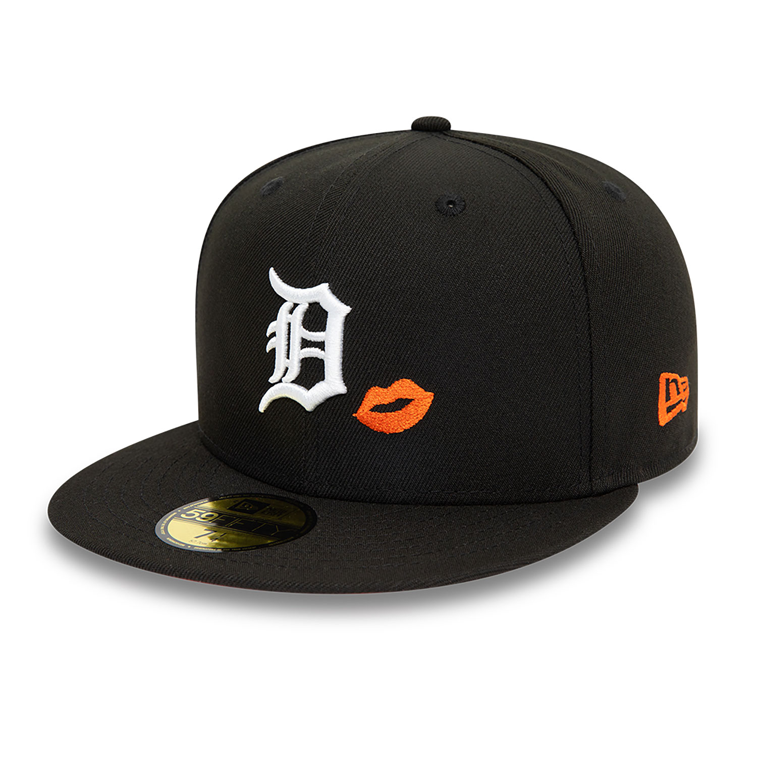 Detroit Tigers Hat Cap Fitted 7 3/8 New Era 59FIFTY Orange Baseball MLB Mens