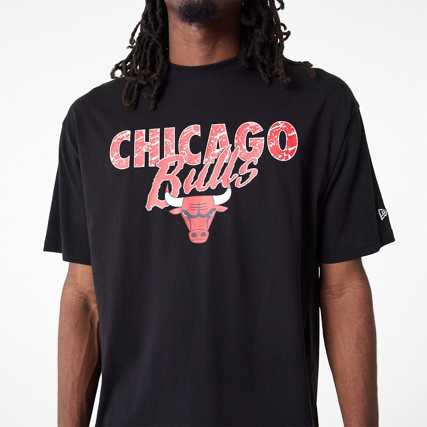 T-Shirt New Era Team Logo Oversized NBA Chicago Bulls - Black