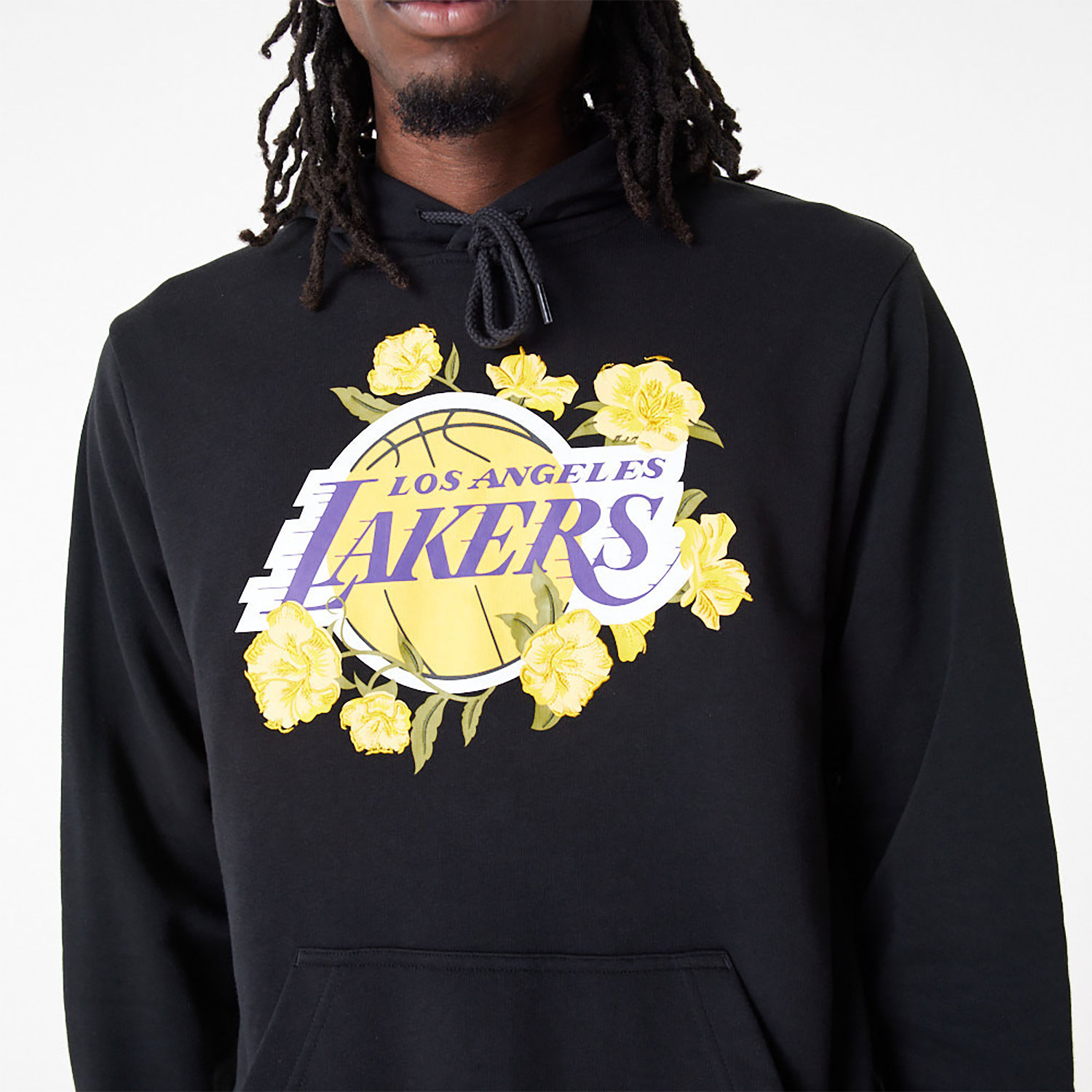 NBA Floral Graphic LA Lakers Pullover Hoodie D01_371