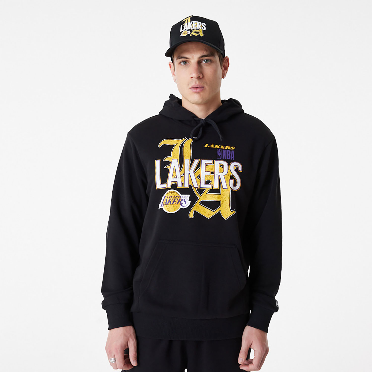 LA Lakers NBA Team Graphic Black Pullover Hoodie