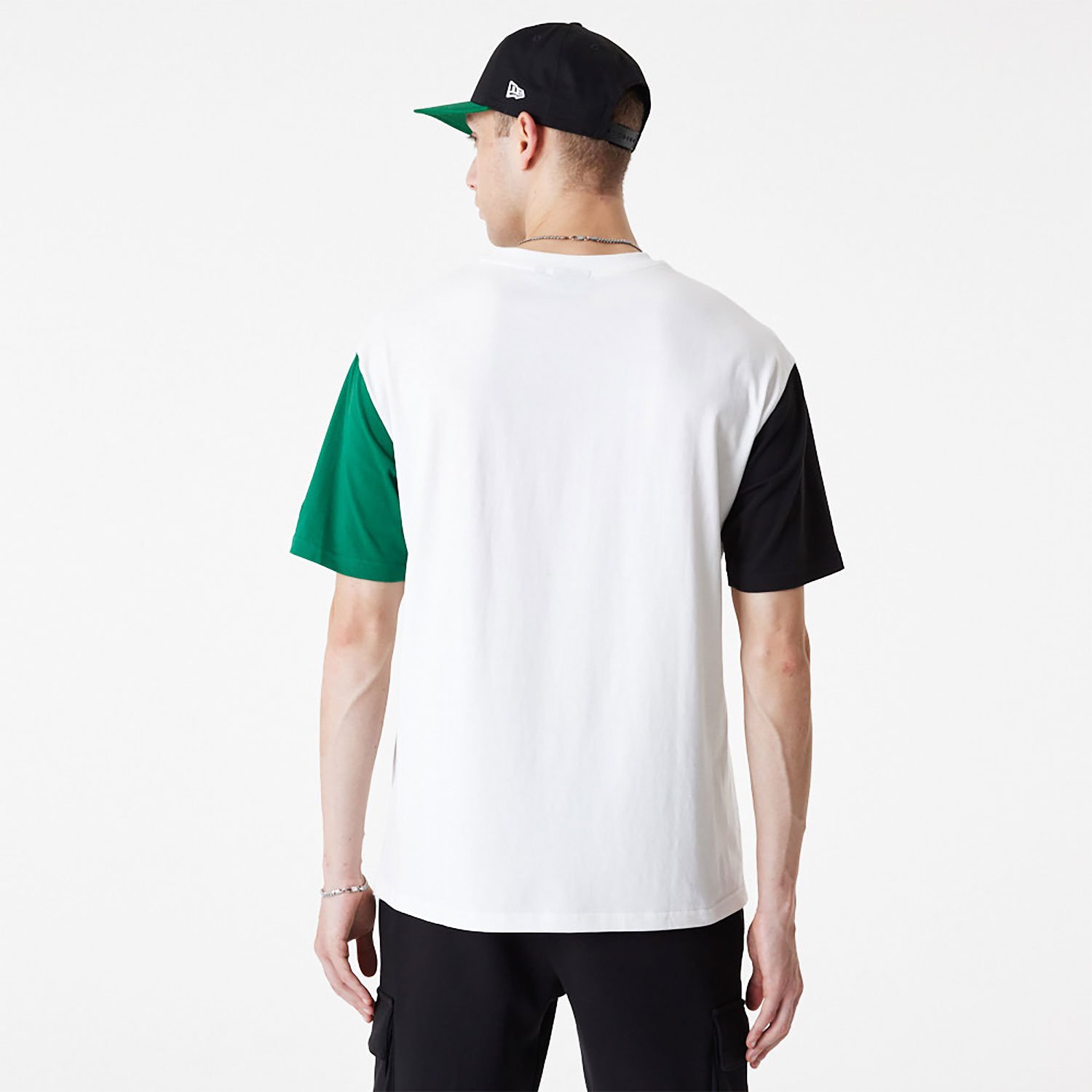 Boston Celtics NBA Cut Sew White Oversized T-Shirt