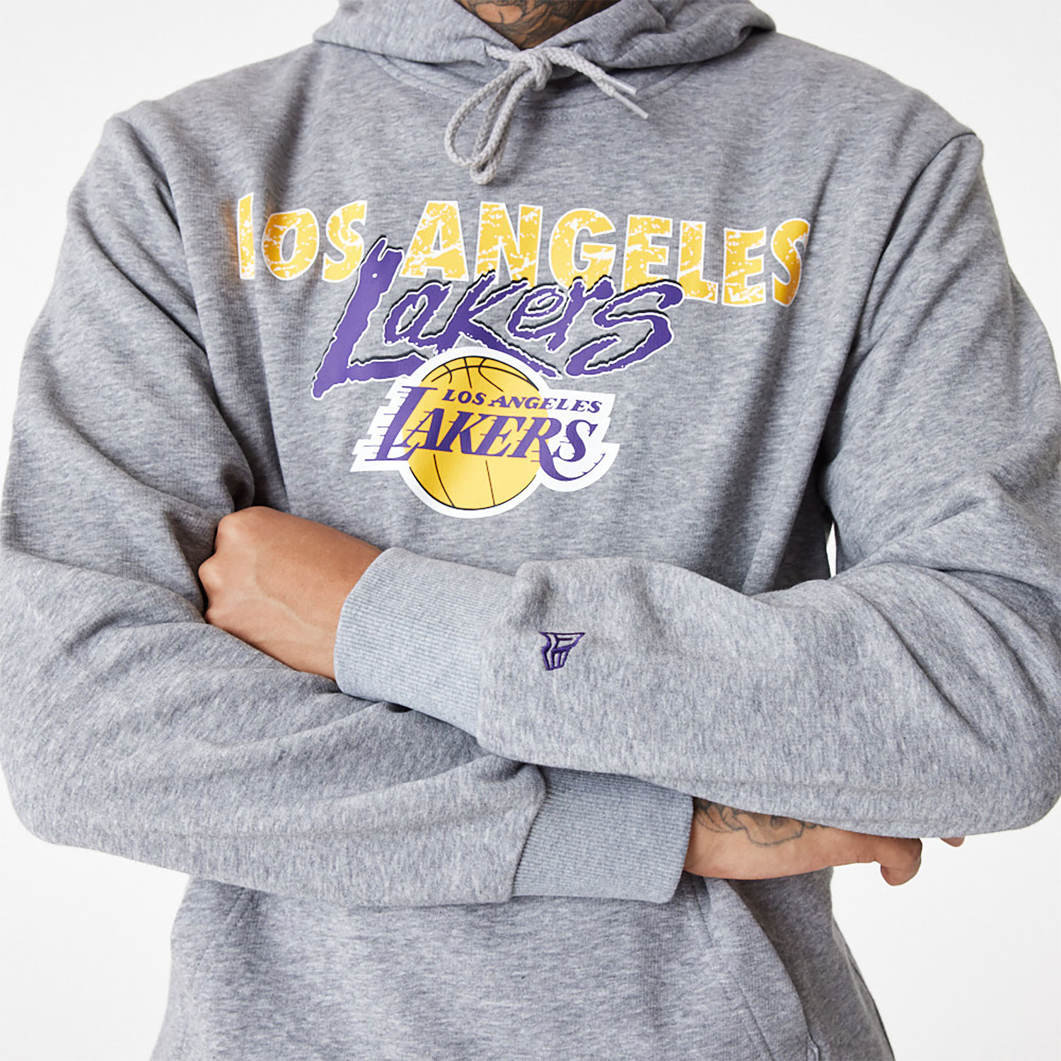 LA Lakers Team Script Grey Pullover Hoodie