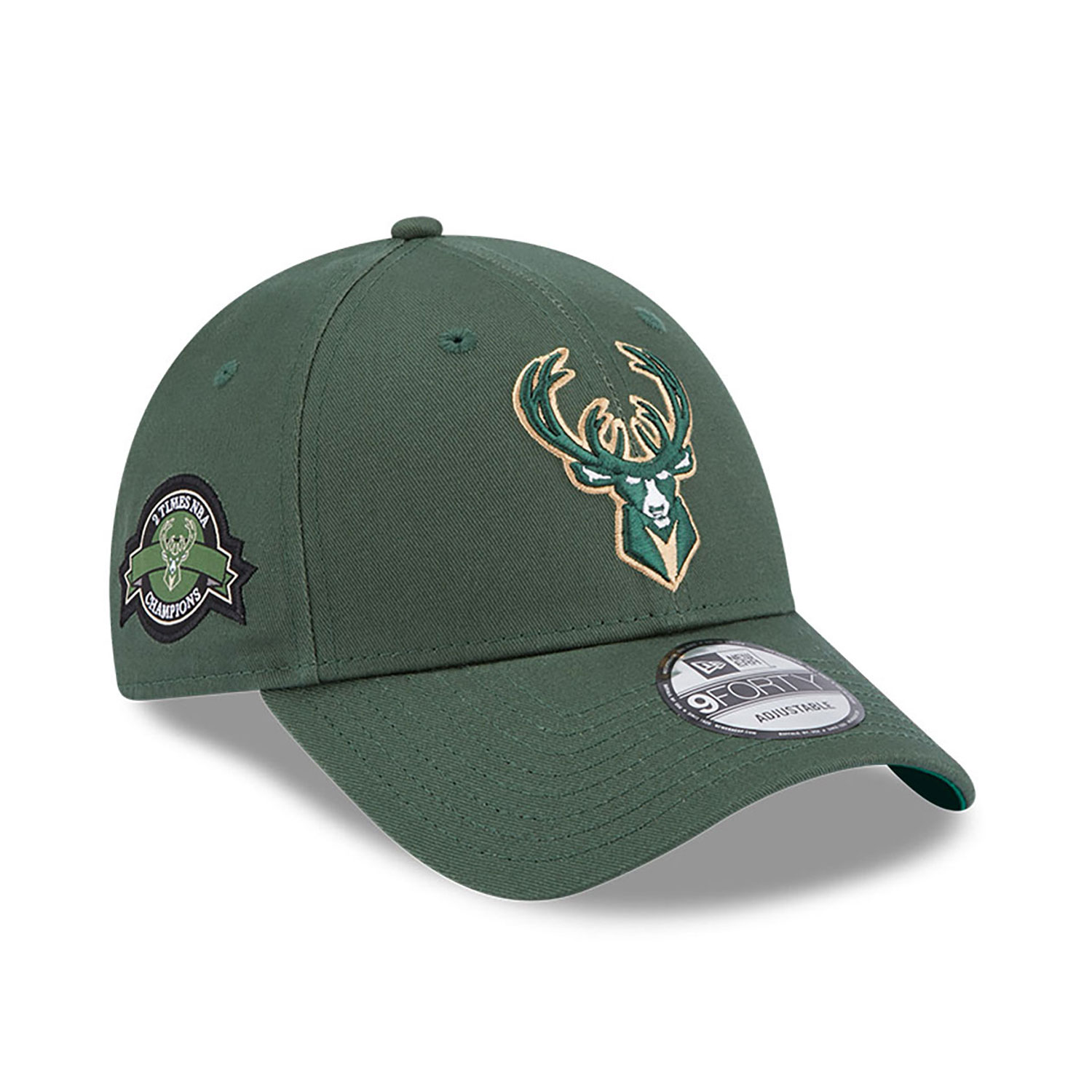 Milwaukee Bucks Team Side Patch Dark Green 9FORTY Adjustable Cap