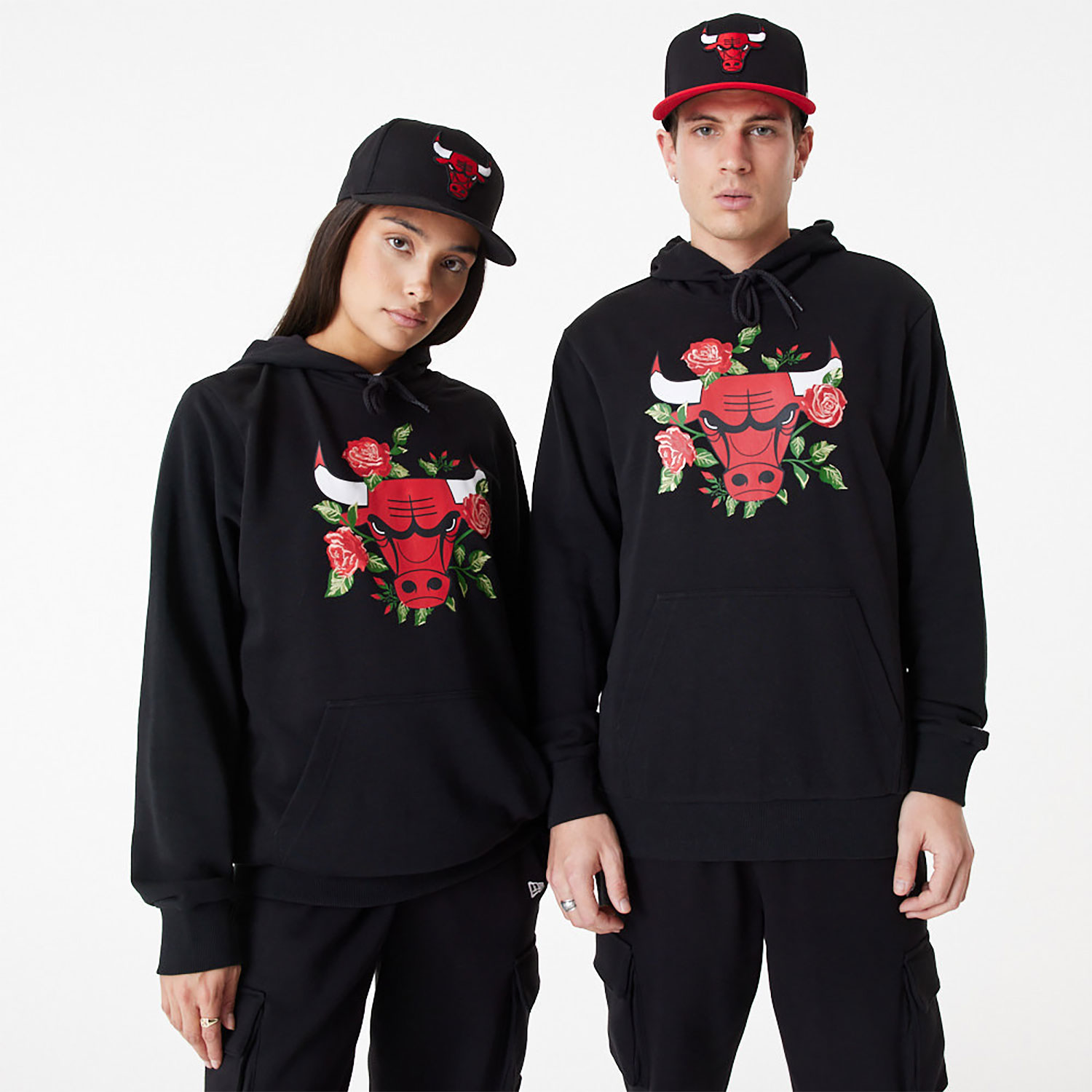 NBA Floral Graphic Chicago Bulls Pullover Hoodie D01_438