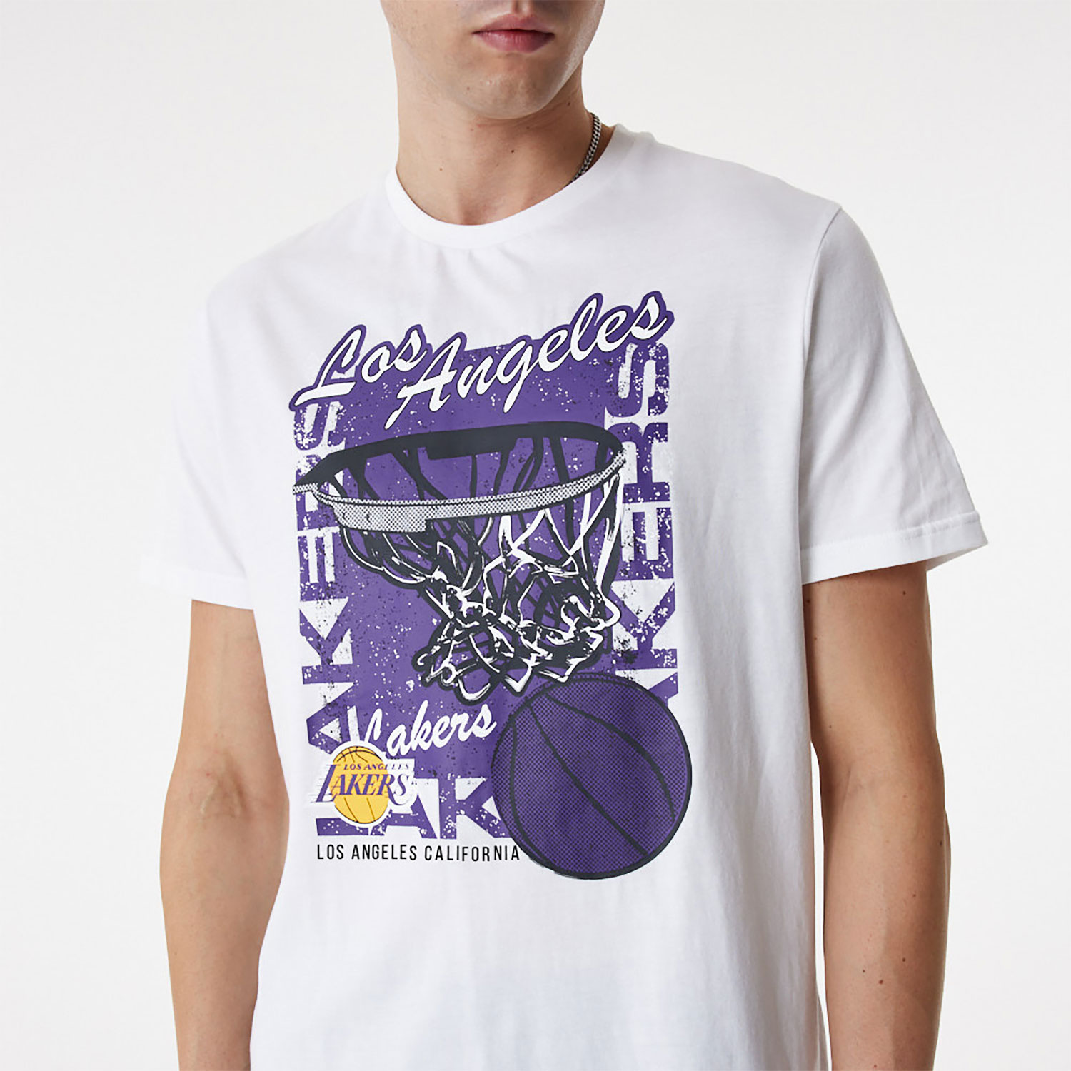 LA Lakers Basketball Graphic White T-Shirt