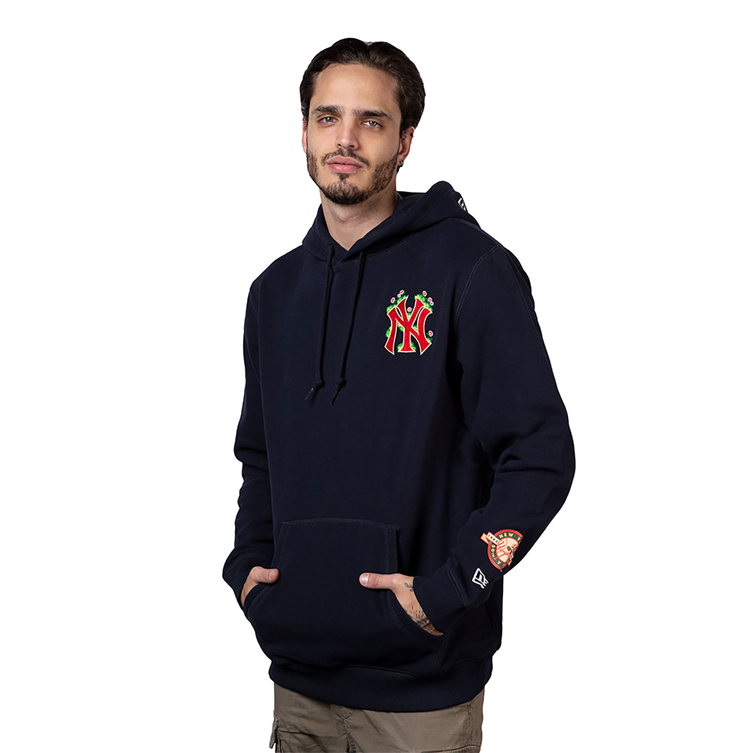 47 Brand NY Yankees Pullover Hoodie In Navy With Chest And Back