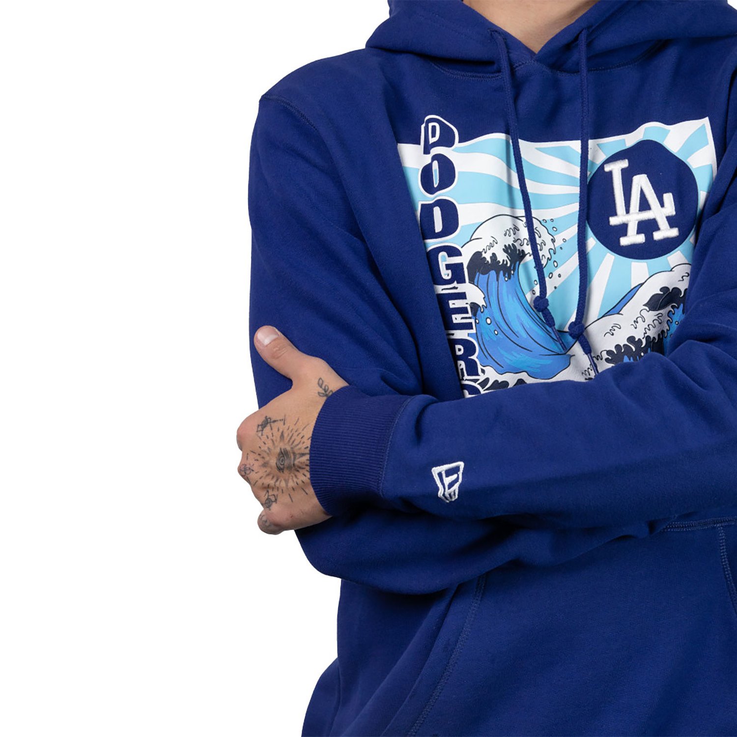 LA Dodgers Tonal Wave Dark Blue Pullover Hoodie