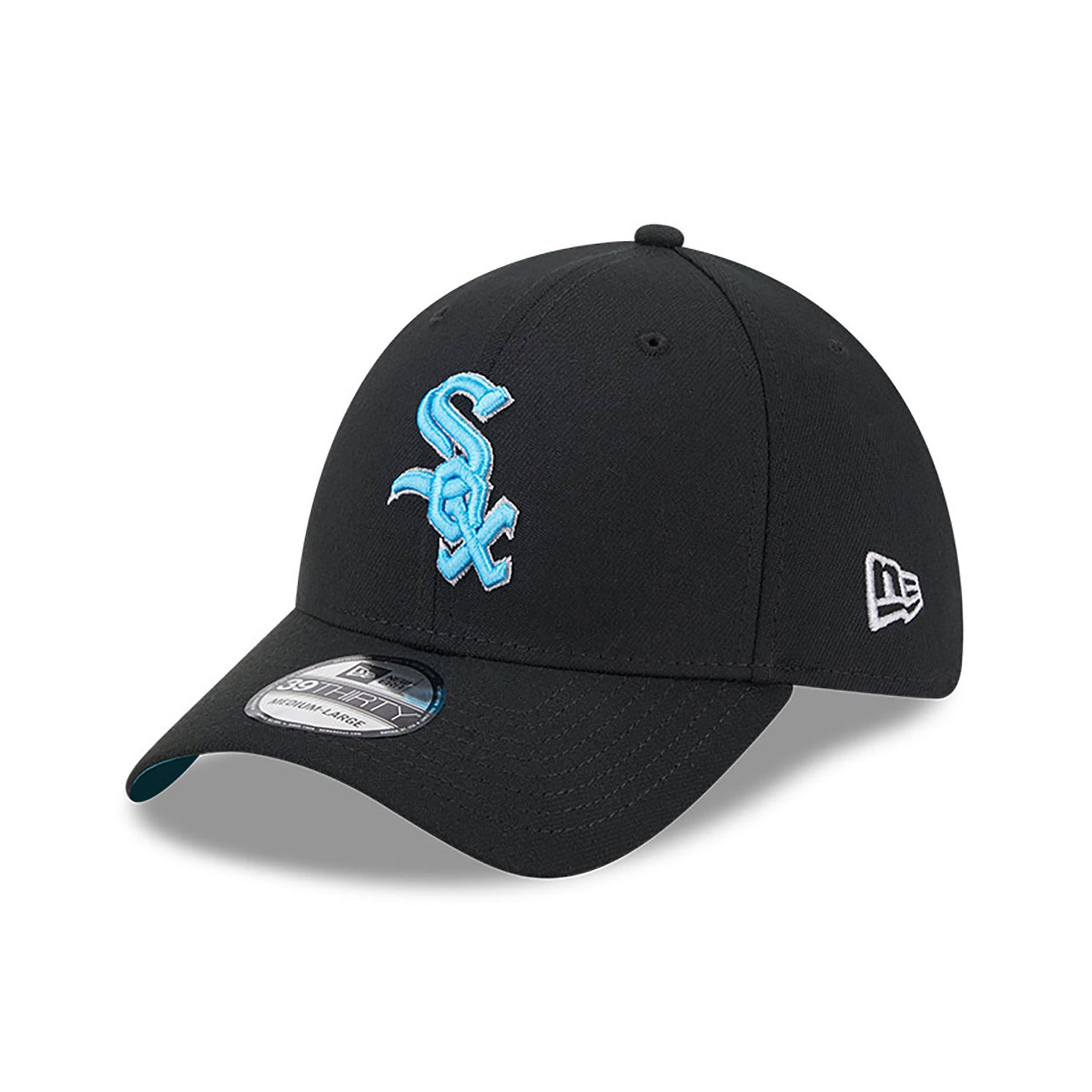 Chicago White Sox MLB Fathers Day Black 39THIRTY Stretch Fit Cap