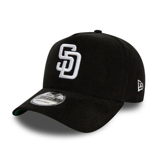 Schwarze San Diego Padres MLB Cord A-Frame 9FORTY Verstellbare Cap