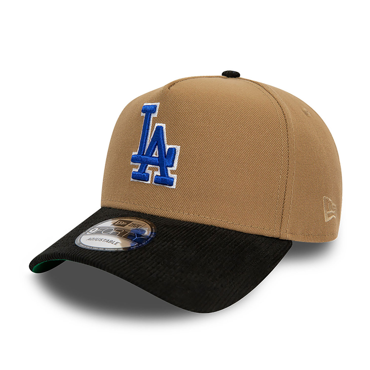 LA Dodgers MLB Contrast Visor Beige A-Frame 9FORTY Adjustable Cap