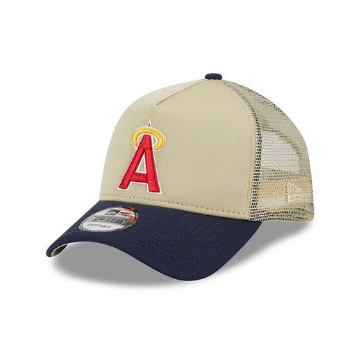 Beige California Angels All Day 9FORTY A-Frame Trucker Cap