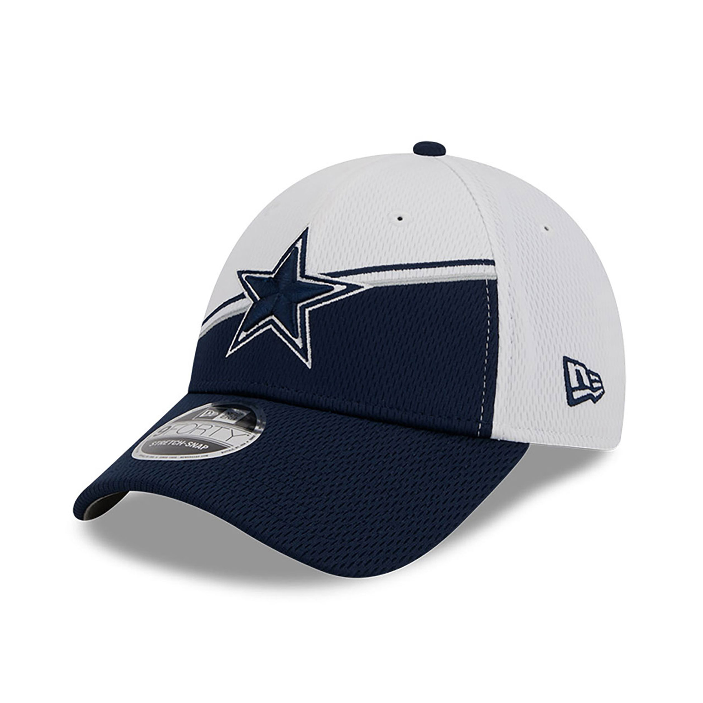 Dallas Cowboys NFL Sideline 2023 White 9FORTY Stretch Snap Cap