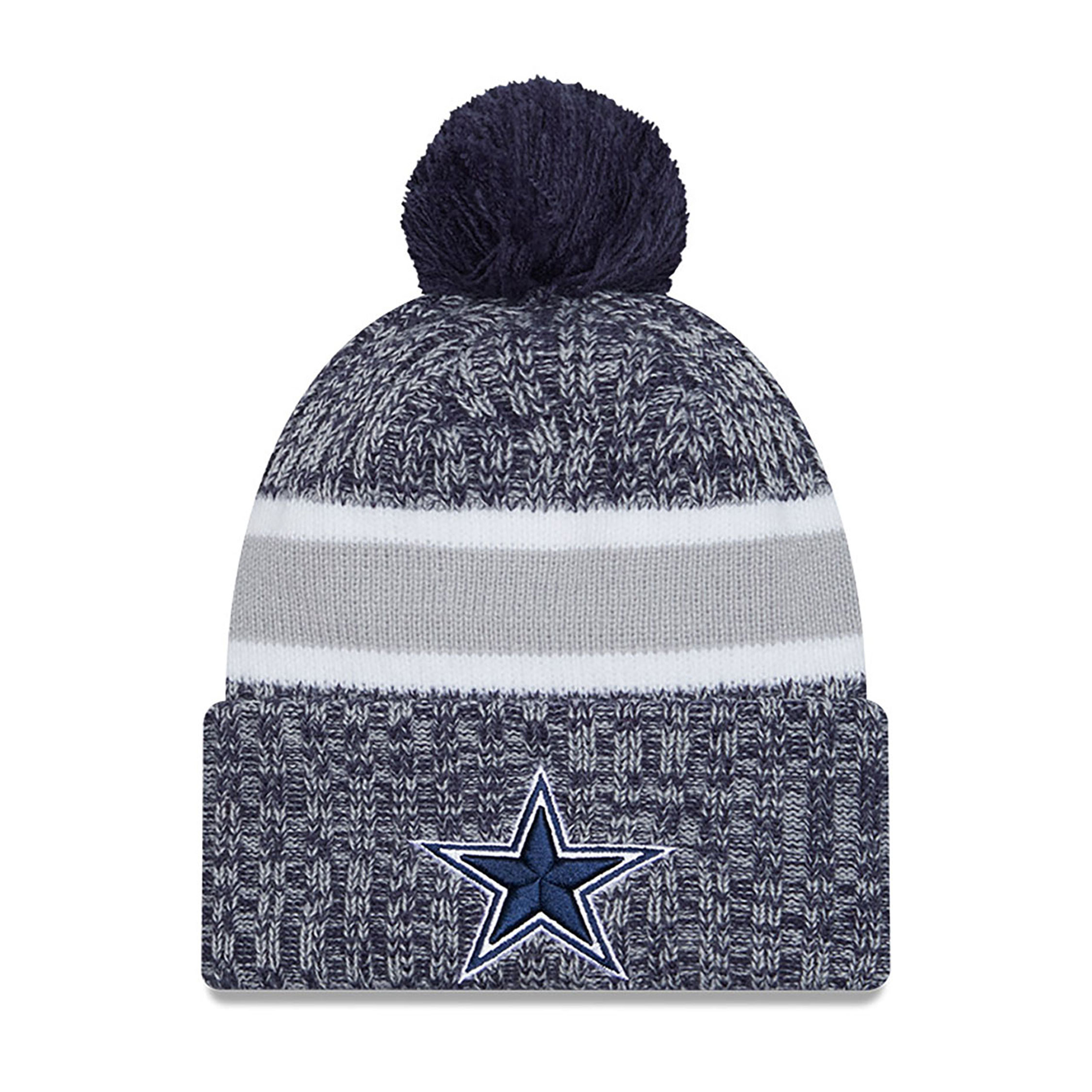 NFL Sideline 2023 Dallas Cowboys Bobble Knit Hat D03_525 | New Era Cap LI