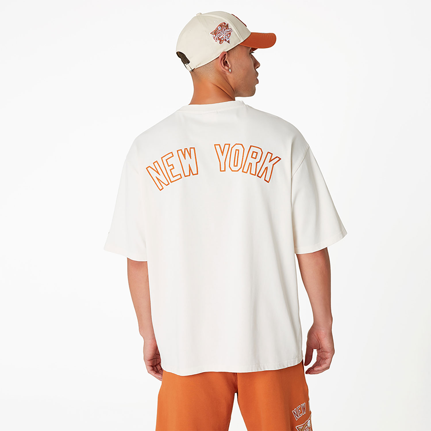 Camiseta New Era New York Yankees World Series Patch Oversized