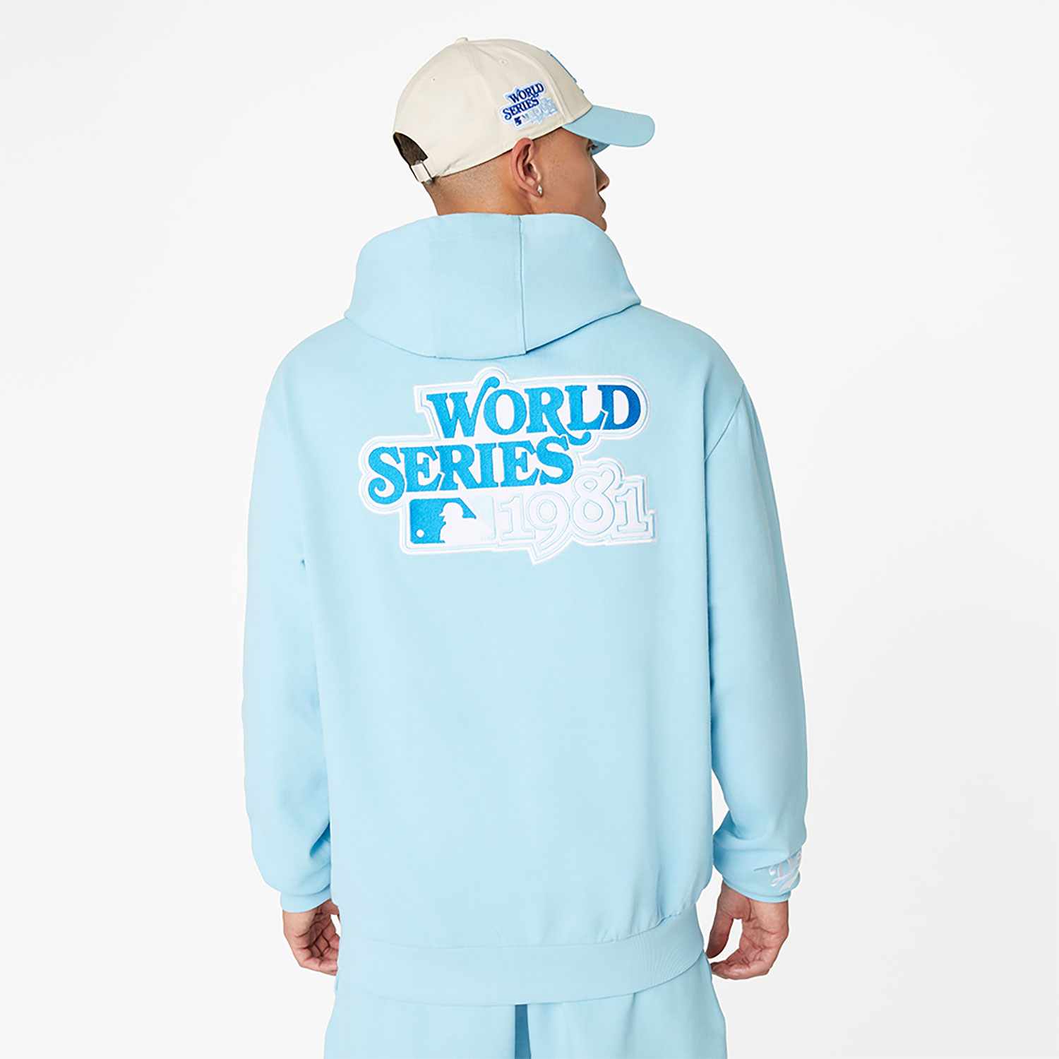 Hoodie Oversize LA Dodgers World Series Patch Azzurro