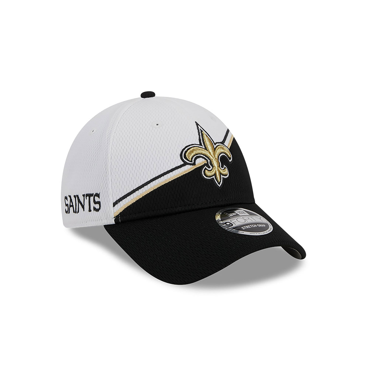 New Orleans Saints NFL Sideline 2023 White 9FORTY Stretch Snap Cap
