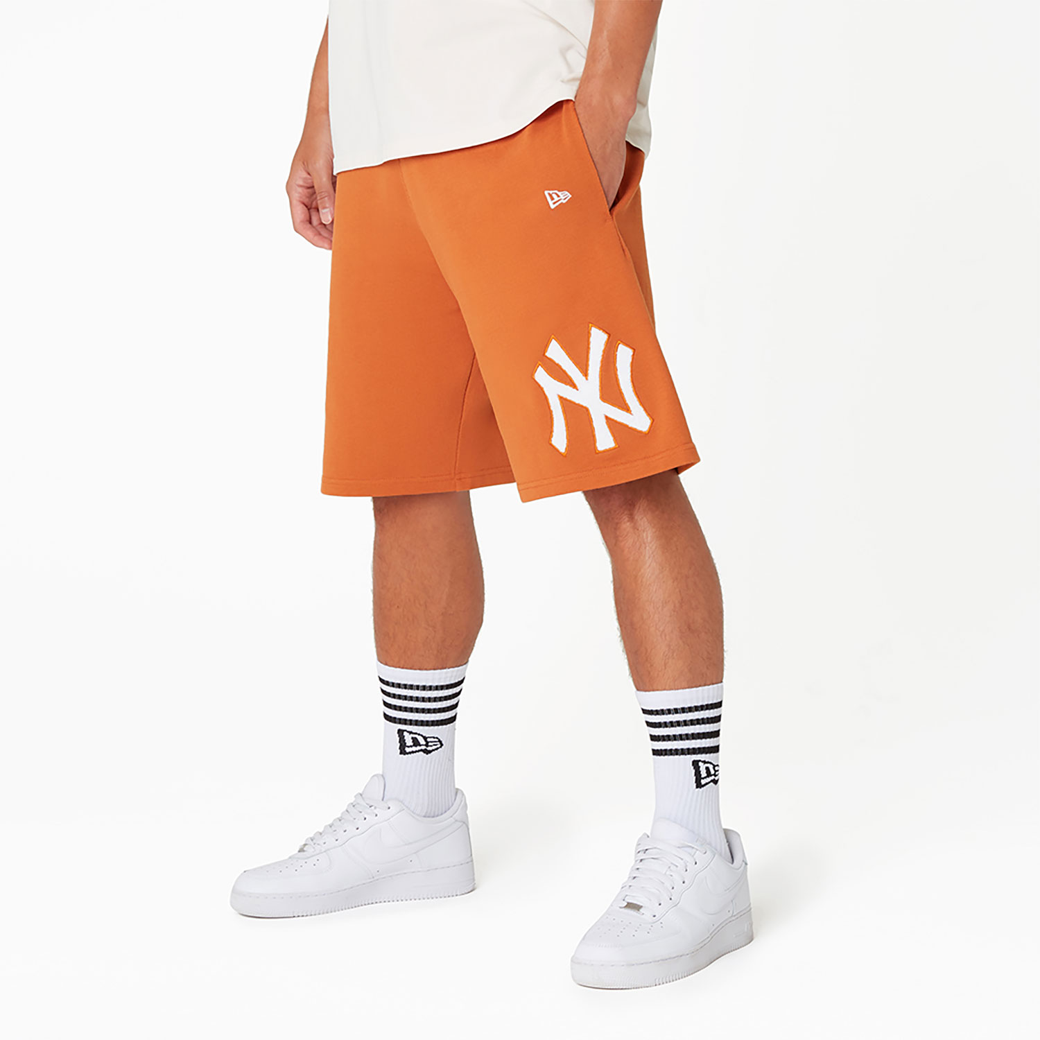 New York Yankees World Series Patch Orange Oversized Shorts