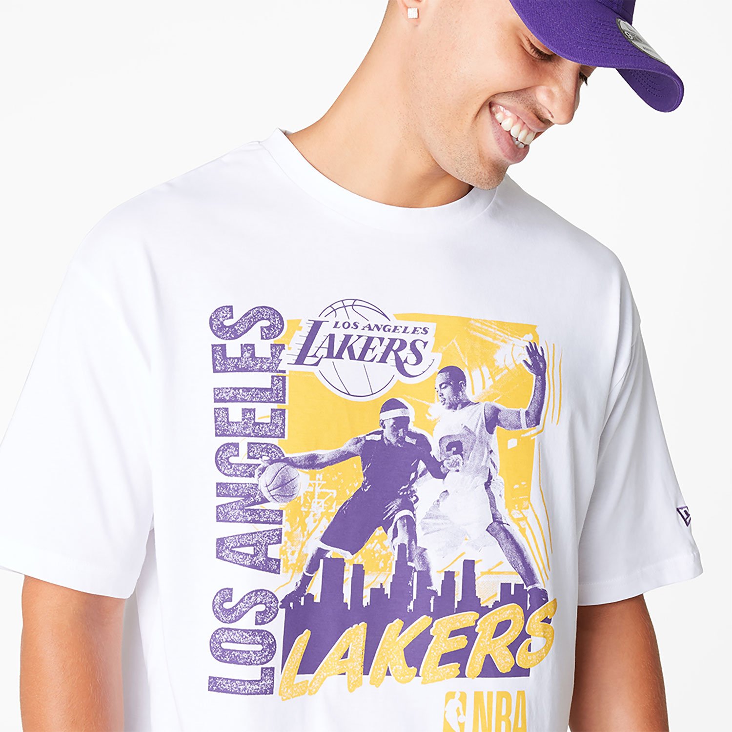 Weißes LA Lakers NBA Player Graphic T-Shirt